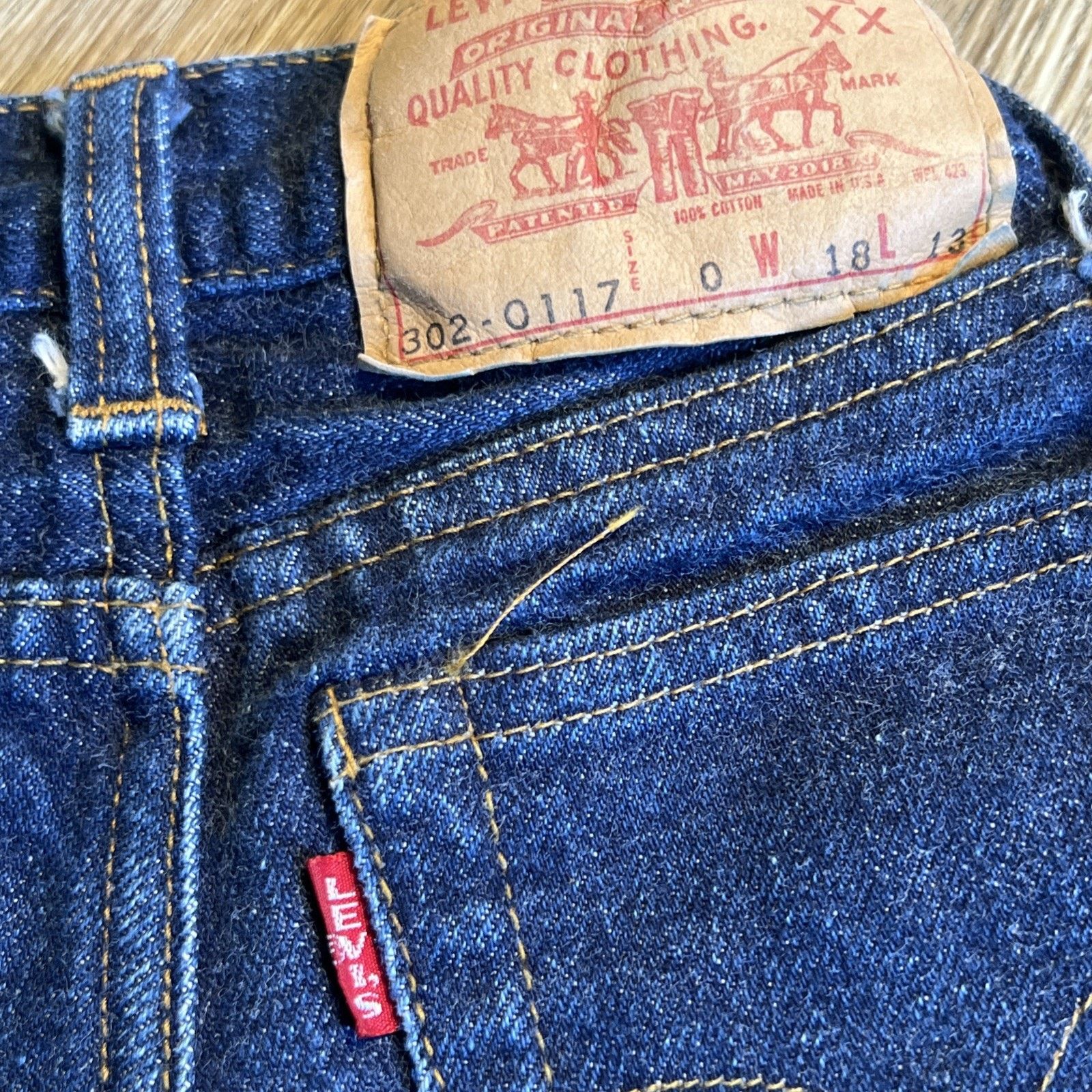 Levi's Levi 302 Big E 0 Toddler Dark Denim V Stitch Dark Indigo Size 25" / US 0 / IT 36 - 5 Thumbnail