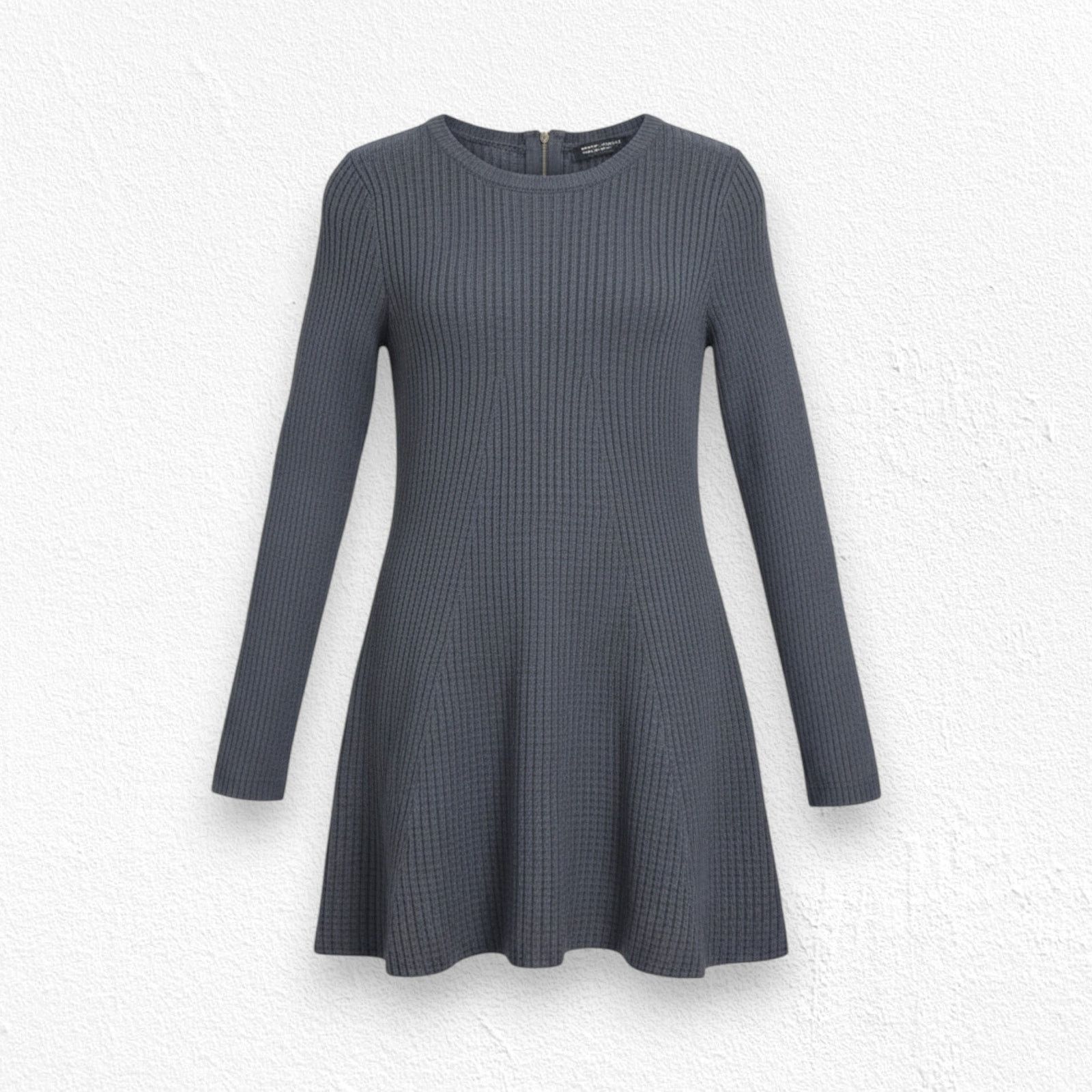 Other Gray Knit Crewneck Mini Flared Sweater Dress Size Small Size S / US 4 / IT 40 - 1 Thumbnail