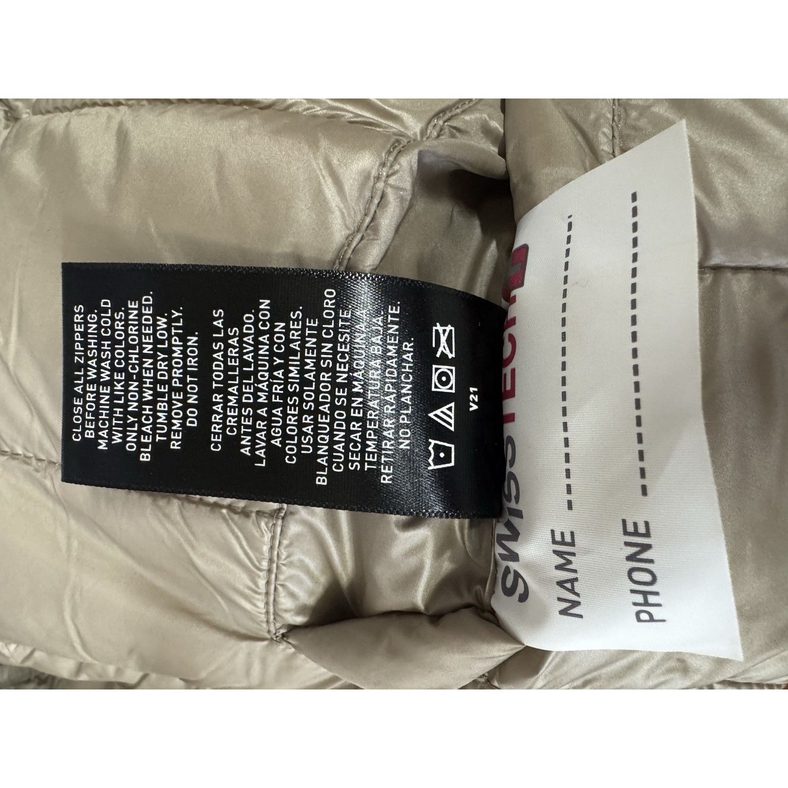 Other Swiss Tech Reversible Tan White Puffer Puffy Vest Girls Larg Size L / US 10 / IT 46 - 7 Thumbnail