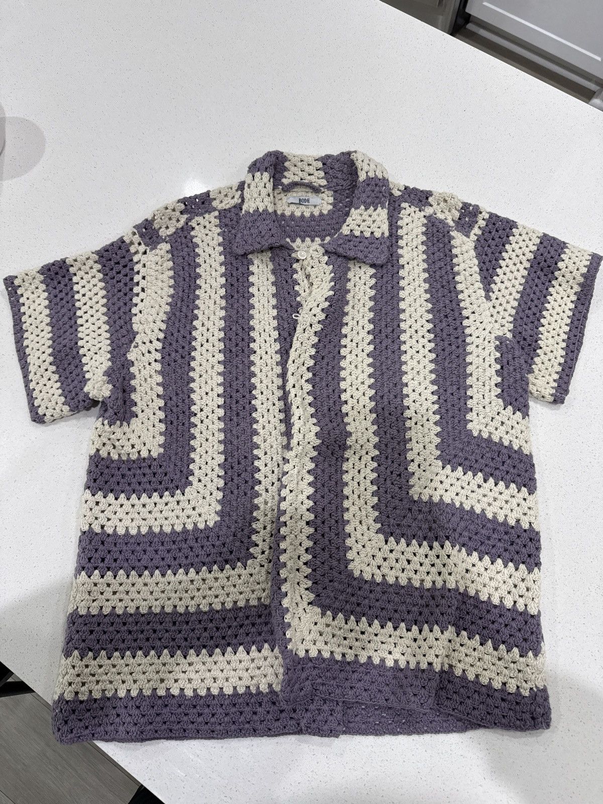 Bode Bode - Flagship crochet cotton shirt Size US S / EU 44-46 / 1 - 3 Thumbnail