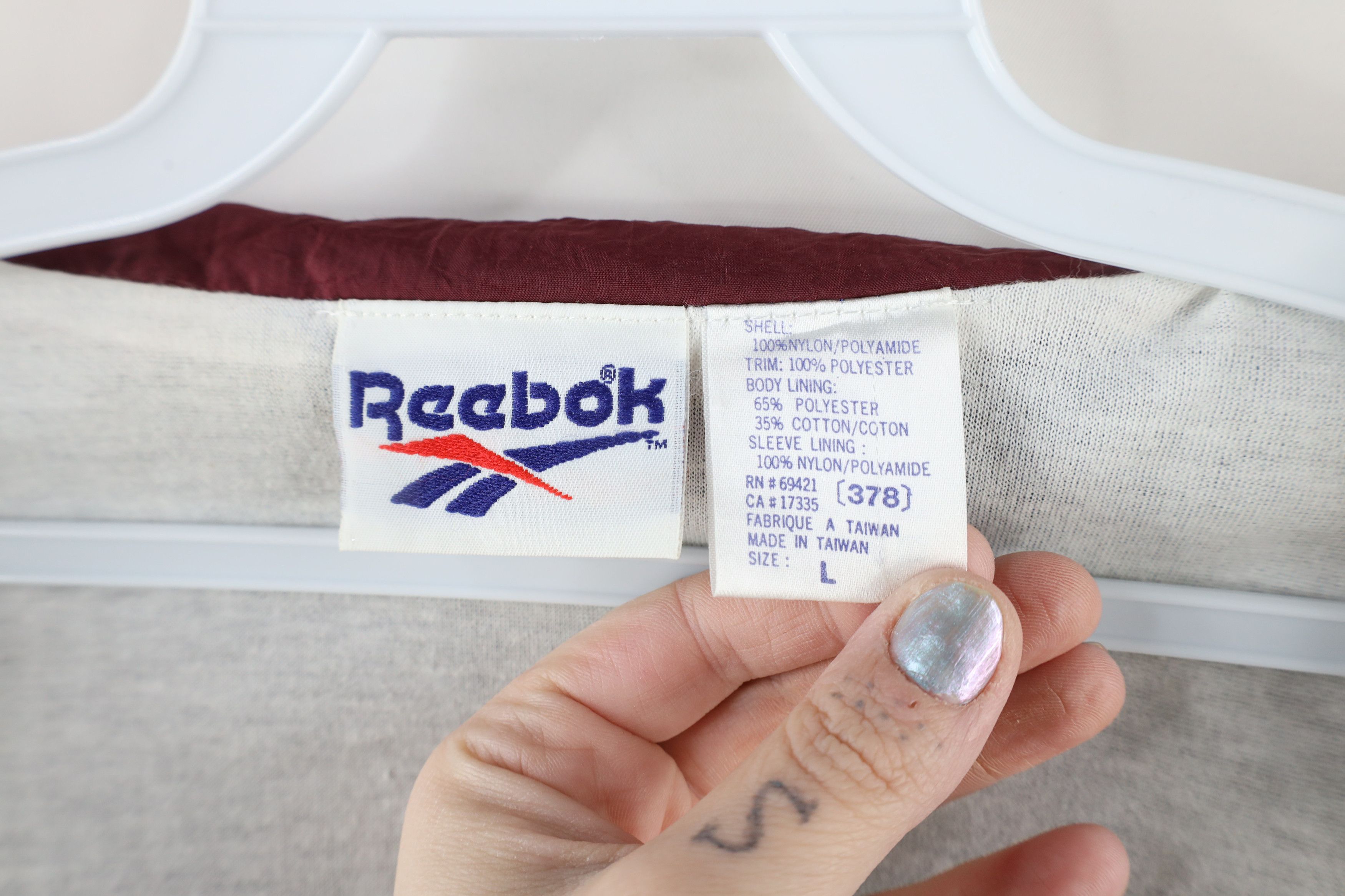 Reebok × Vintage Vintage 90s Reebok Block Big Logo Lined Windbreaker Jacket Size US L / EU 52-54 / 3 - 11 Thumbnail