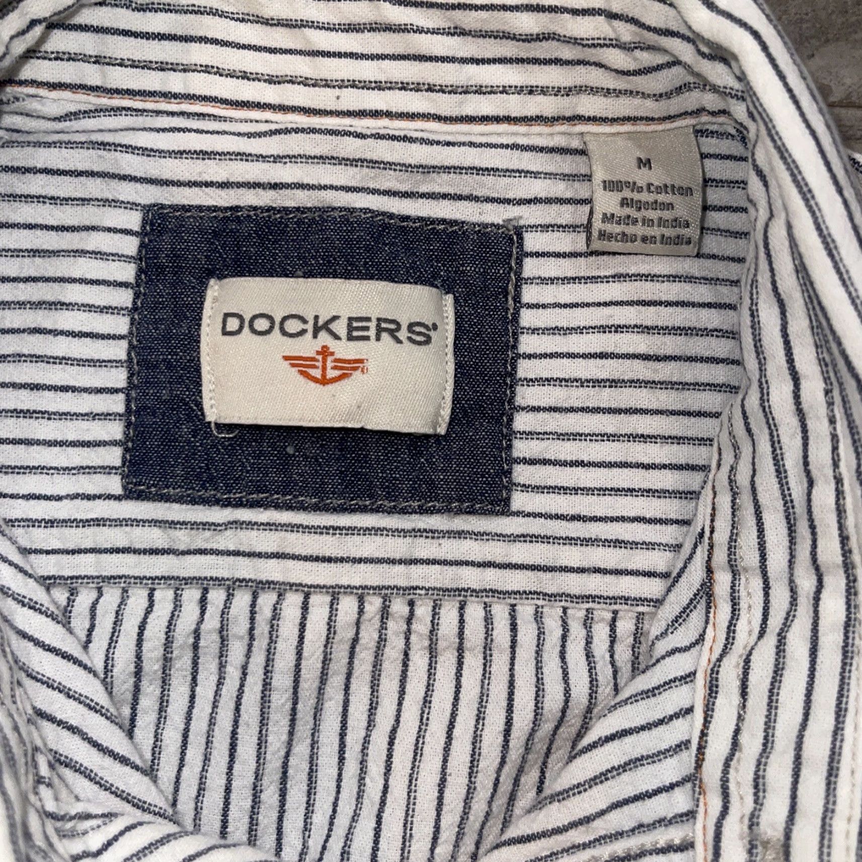 Dockers DOCKERS Shirt Men M Blue White Pinstripe Long Sleeve Button-Up Casual Dress All Seasons Size US M / EU 48-50 / 2 - 2 Thumbnail