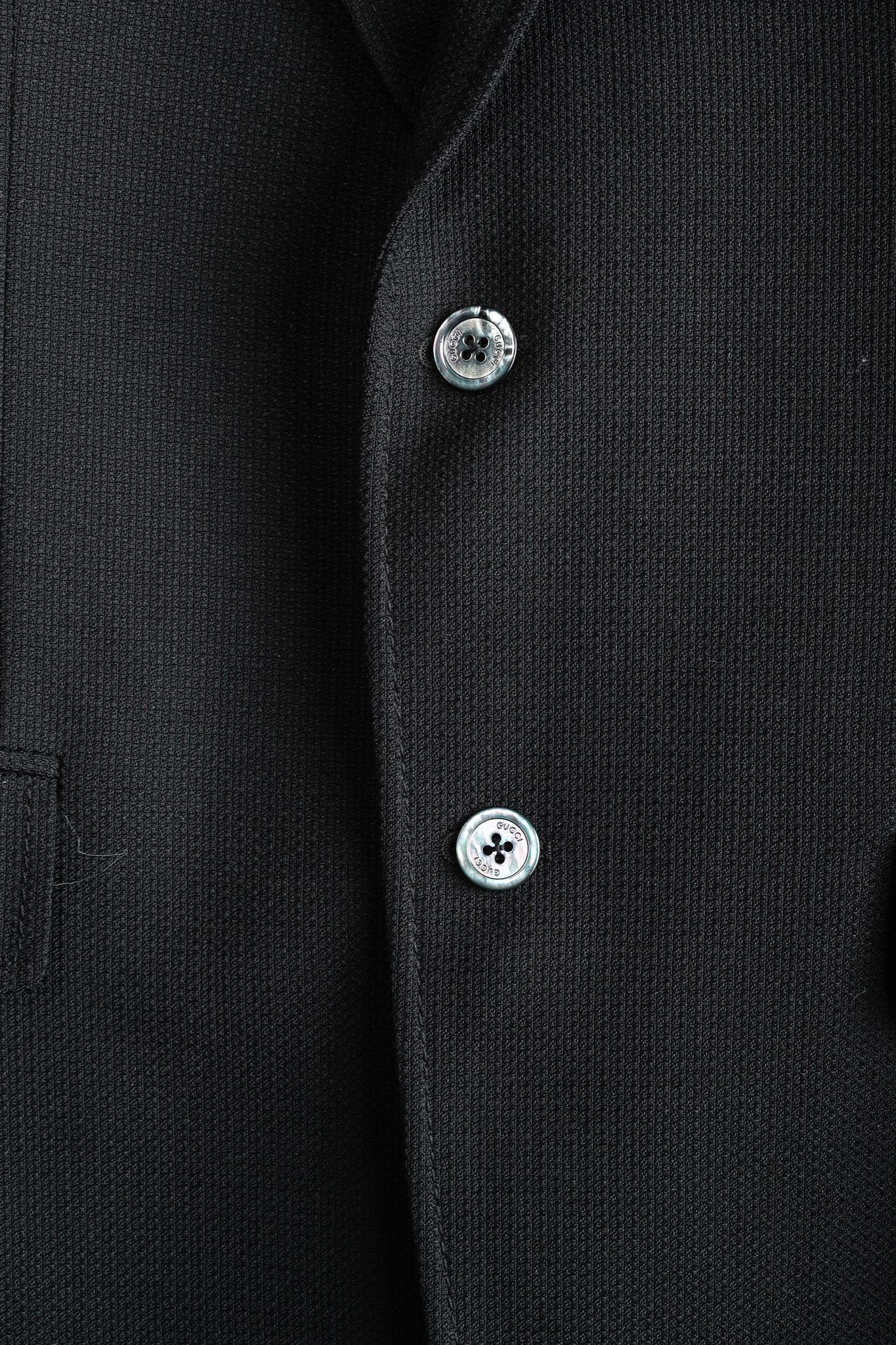 Gucci Gucci Black Wool-Blend Pique Tailored Blazer Size 40R - 7 Thumbnail