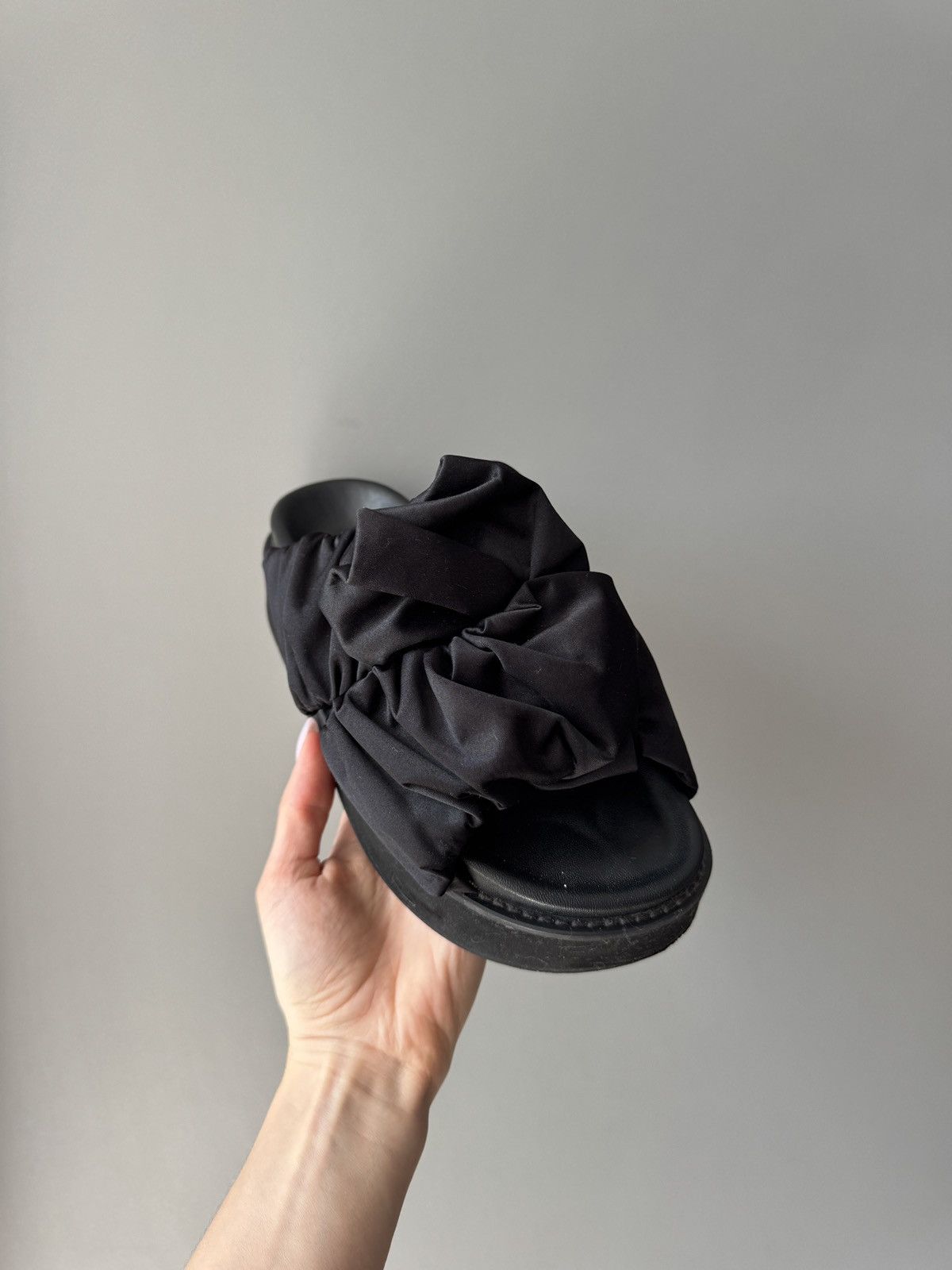 Ganni Ganni Ruched Platform Black Sandals Size US 6 / IT 36 - 5 Thumbnail