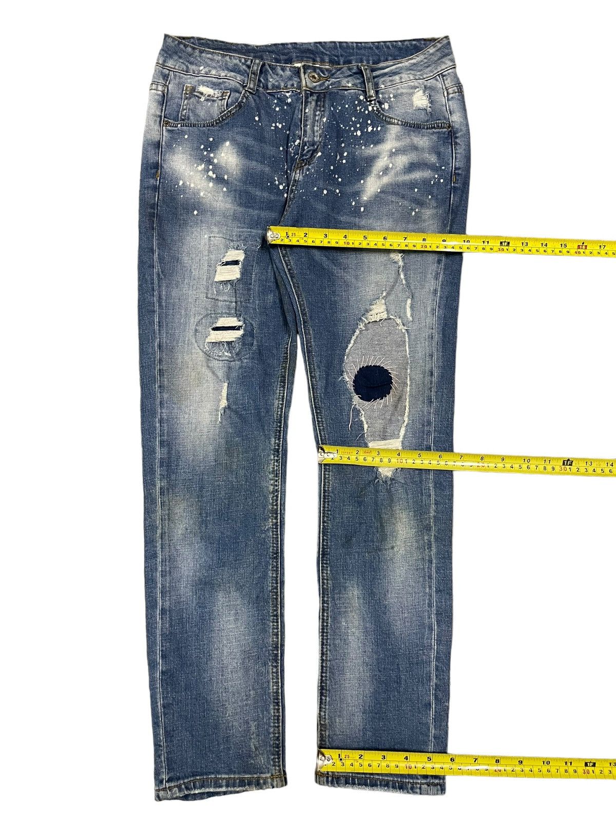 If Six Was Nine Vintage Japanese Denim Paint Splatter Sick Distressed Jeans Size 31" - 13 Thumbnail