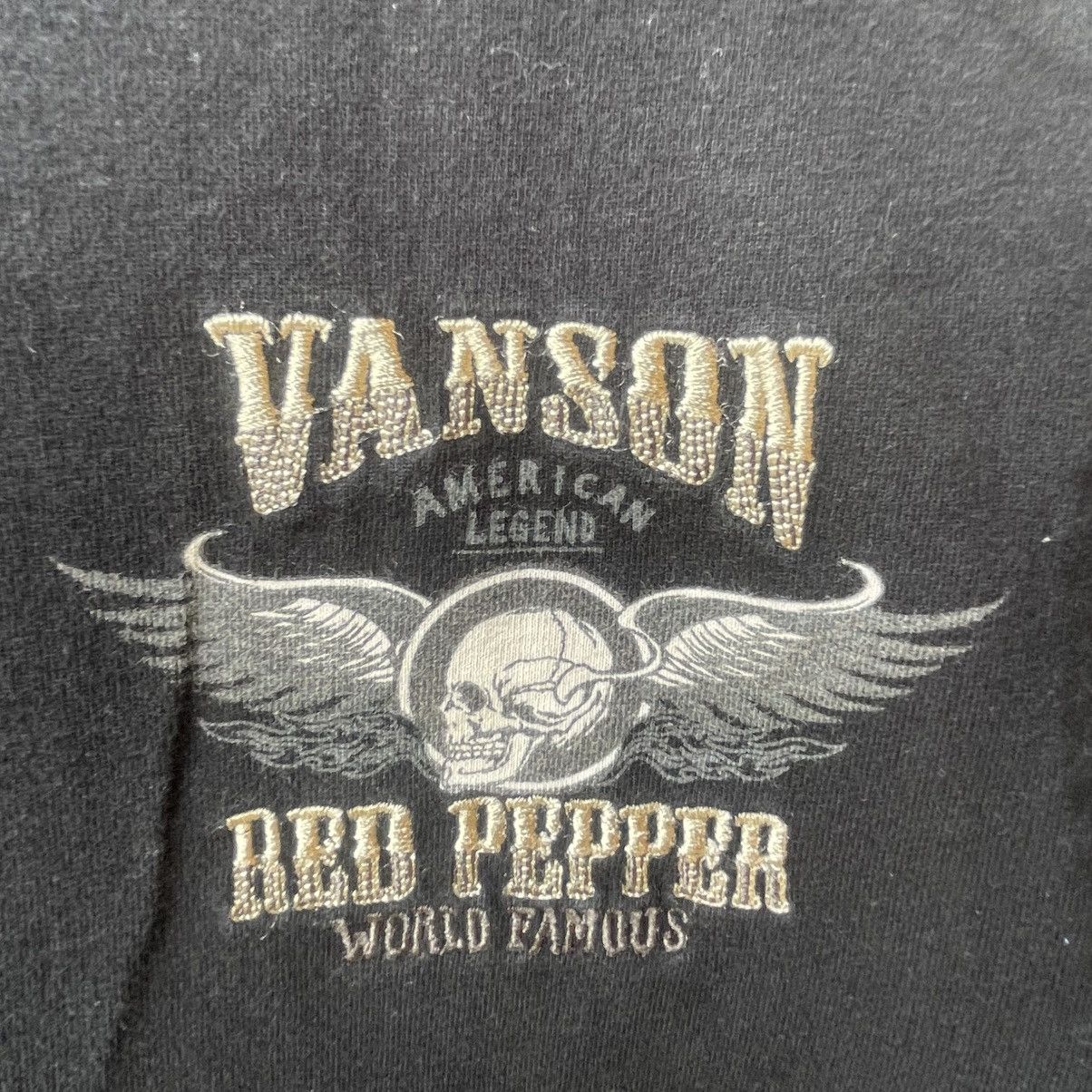 Vanson Leathers 🔥Vanson Leather Red Pepper Embroidered Big Skull Logo Tee Size US S / EU 44-46 / 1 - 4 Thumbnail