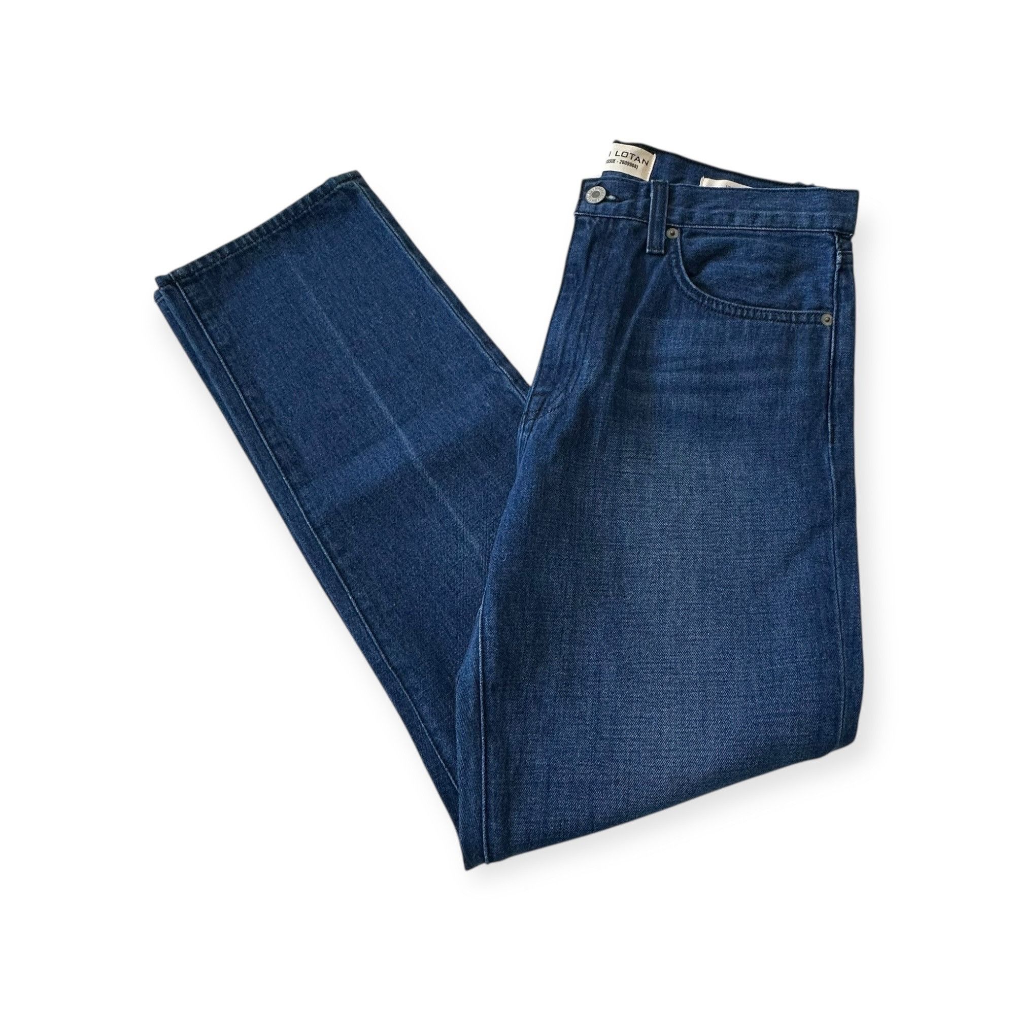 Nili Lotan Nili Lotan Straight Leg Jeans Dark Wash Blue Denim Mid-Rise, Size 28" / US 6 / IT 42 - 3 Thumbnail
