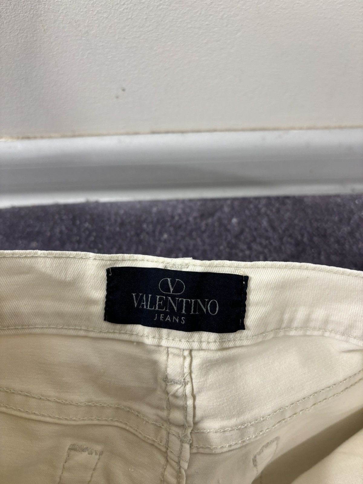 Valentino Vintage Valentino Women’s Beige Slim Fit Luxury Cotton Pants Size 31" - 10 Thumbnail