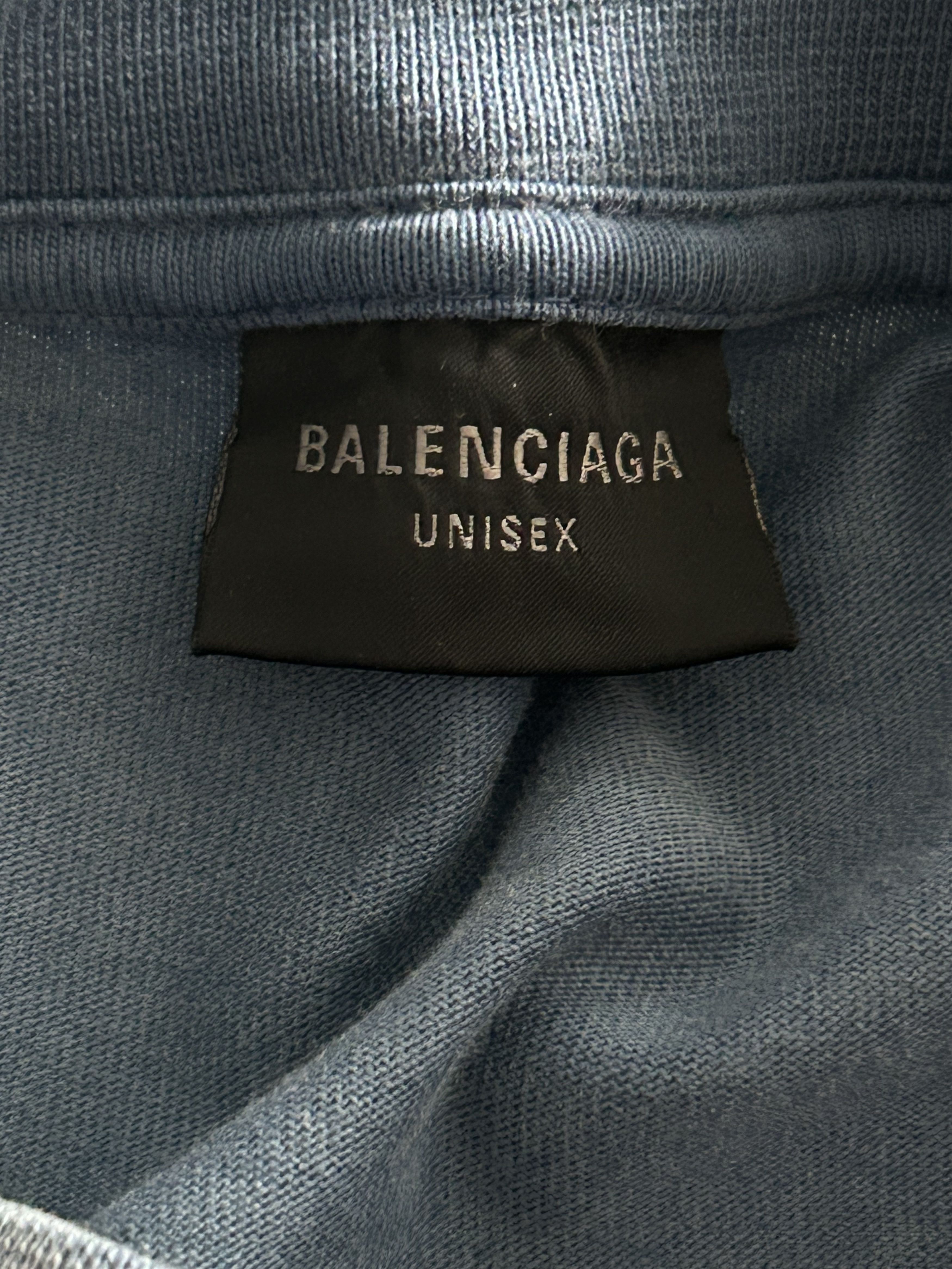 Balenciaga Faded Blue & Black Hand-Drawn Logo Longsleeve T-Shirt Size US XXL / EU 58 / 5 - 3 Thumbnail