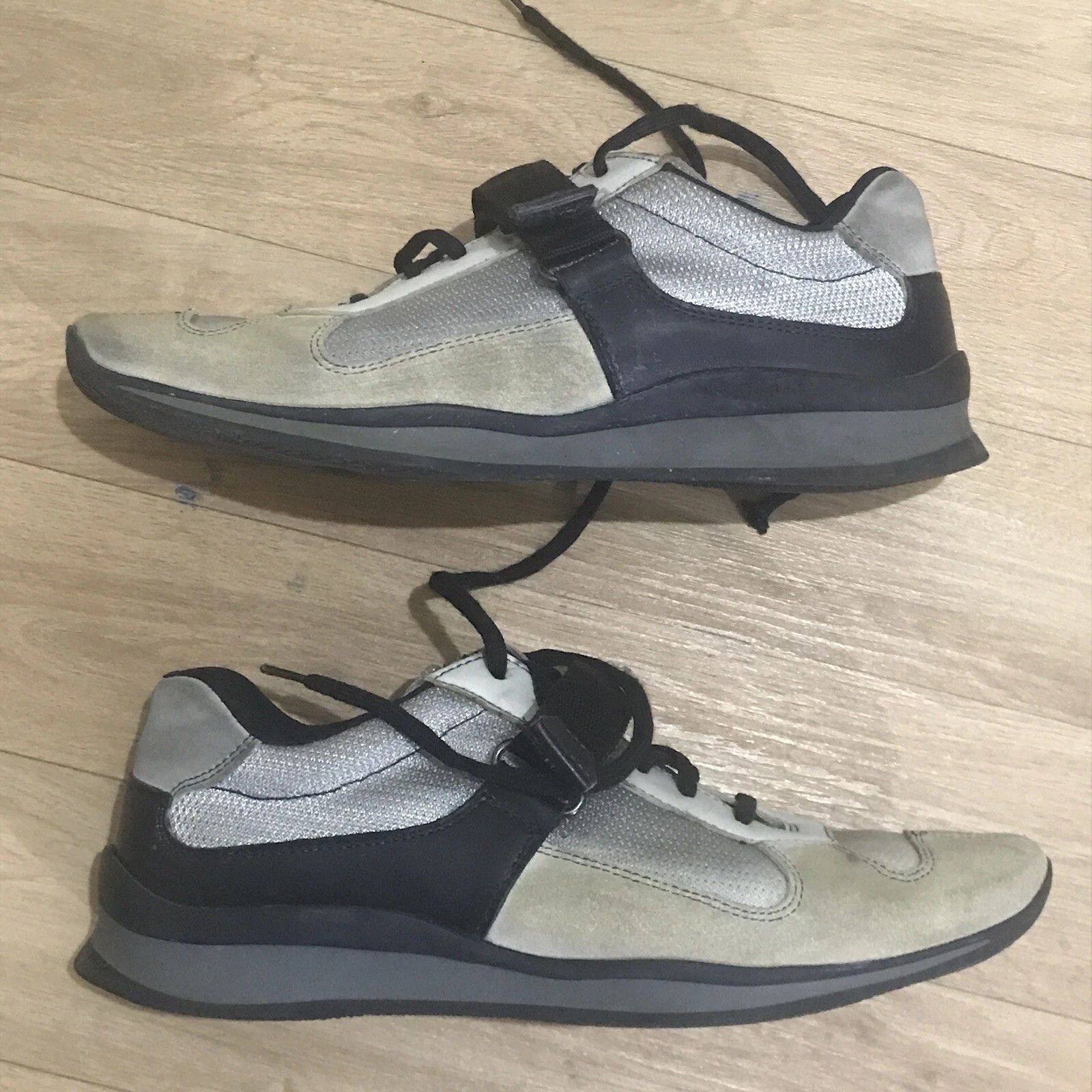 Prada Prada America's Cup Sneakers Leather Suede Low Top Mens GRAY Size US 9 / EU 42 - 3 Thumbnail