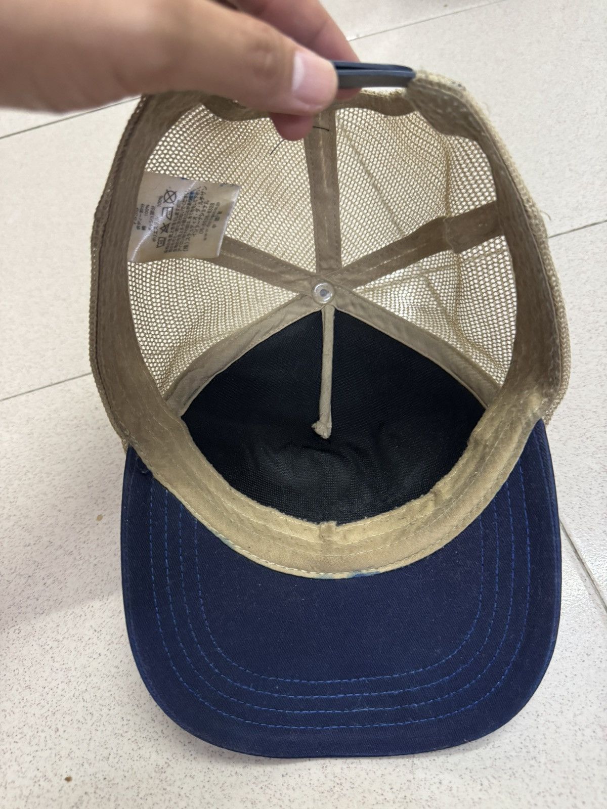 Studio D'Artisan STUDIO D'ARTISAN BLUE INDIGO TRUCKER CAP HAT Size ONE SIZE - 4 Thumbnail
