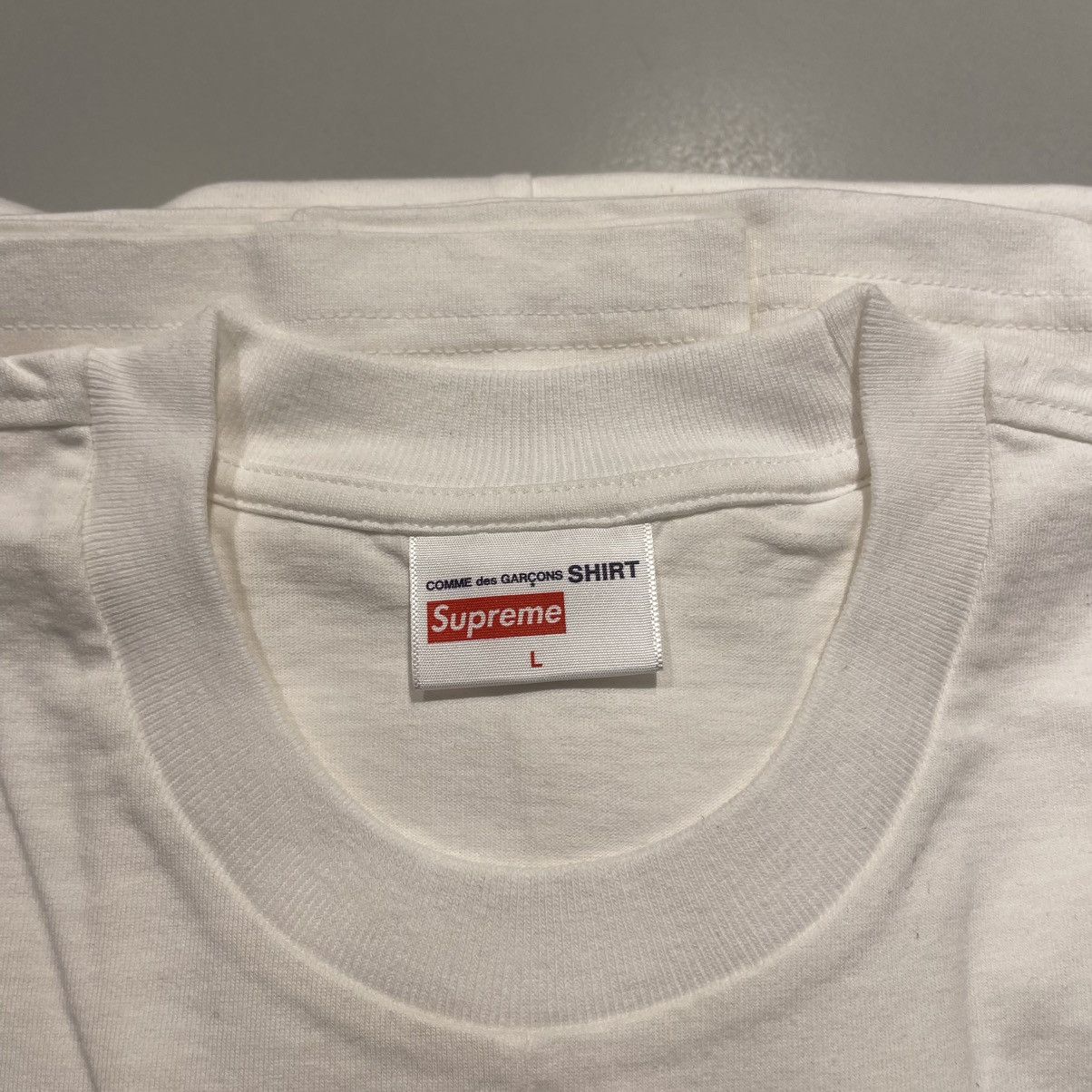 Comme des Garcons × Supreme Supreme Comme des Garcons SHIRT Split Box Logo Tee White Size US L / EU 52-54 / 3 - 5 Thumbnail