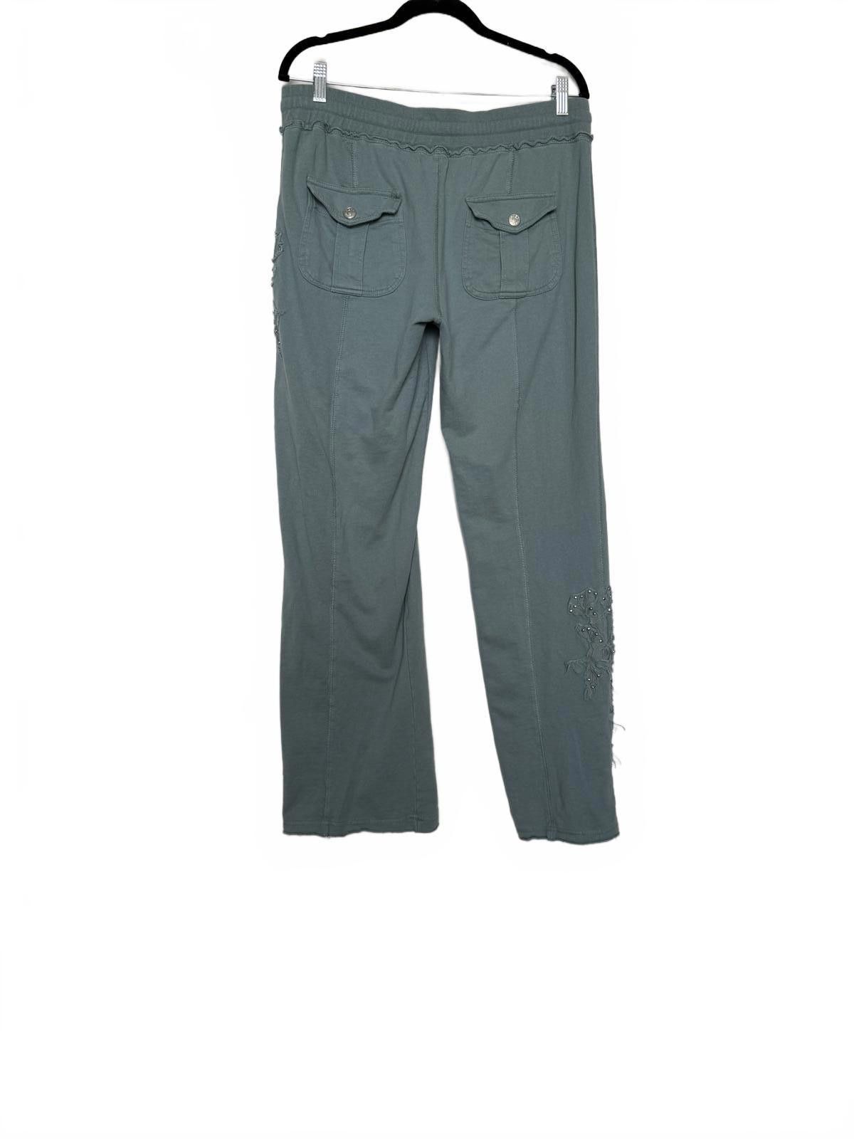 Designer Y2K BCBG Embroidered Flare Leg Pants Size 40" / US 18 - 5 Thumbnail