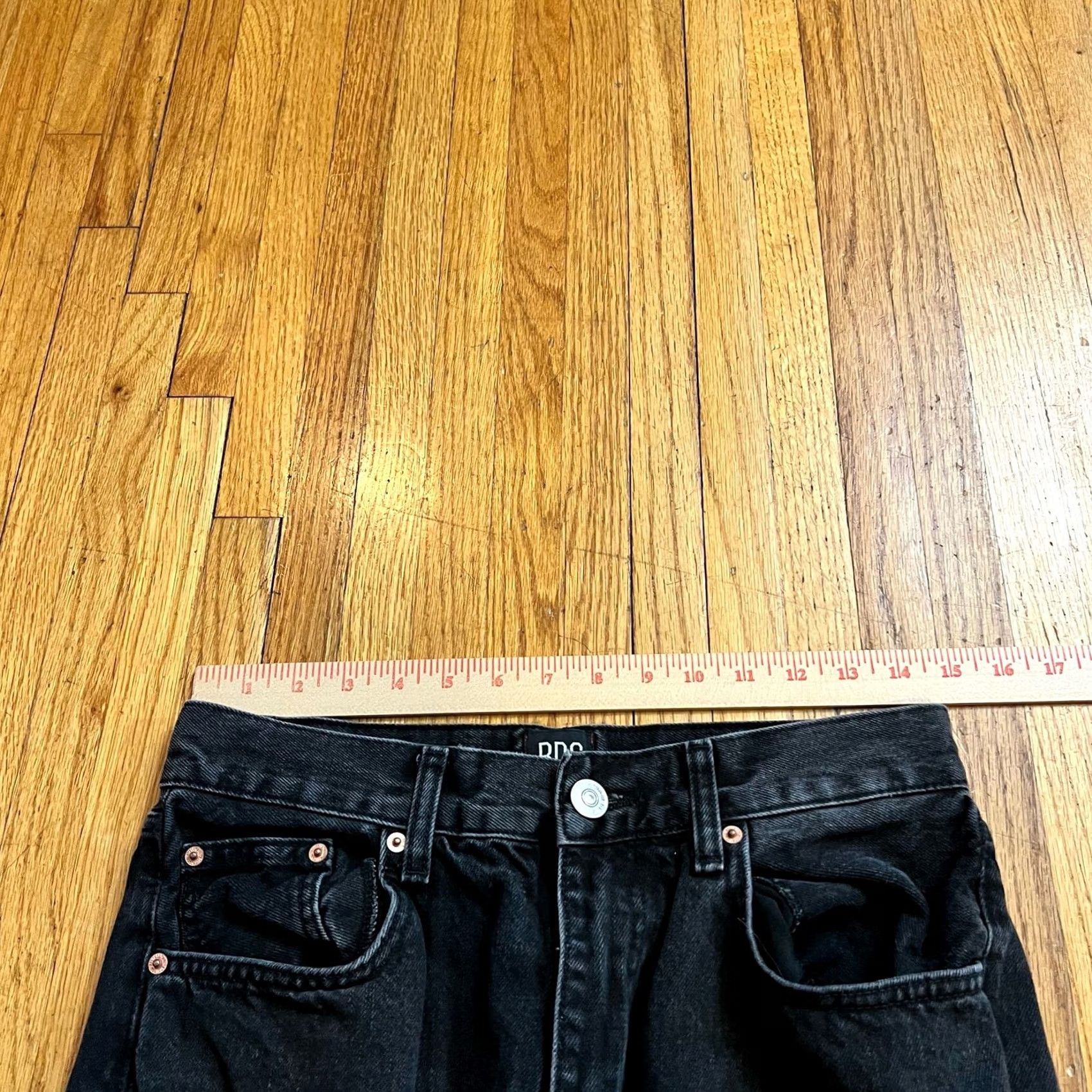 Bdg BDG Urban Outfitters Jeans Womens 29 High Rise Baggy Wide Black Distressed Wide-Leg Pants Womens 29 Regular Black Distressed BDG Jeans Size 29" - 7 Thumbnail