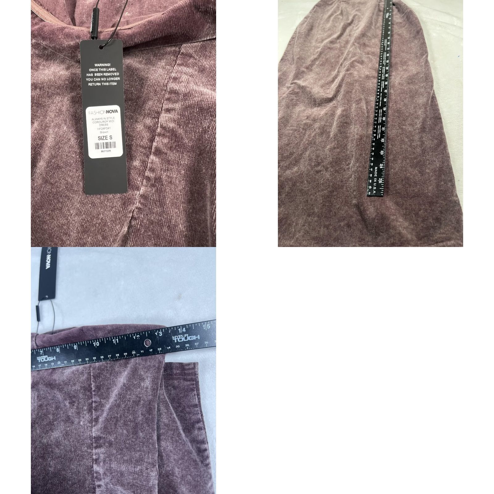 Fashion Nova VINTAGE? No. Fashion Nova Dress Womens Small Brown Always In Style Corduroy Midi Strapless Size S / US 4 / IT 40 - 8 Thumbnail