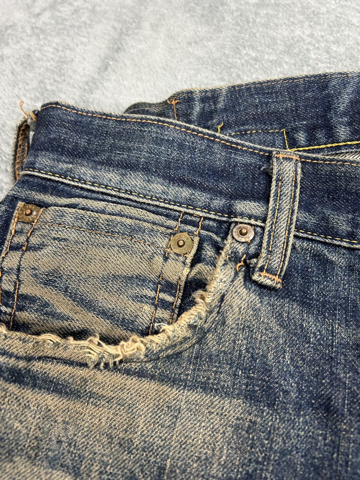 Japanese Brand Vintage Evis Distressed Denim Jeans Size US 32 / EU 48 - 10 Thumbnail