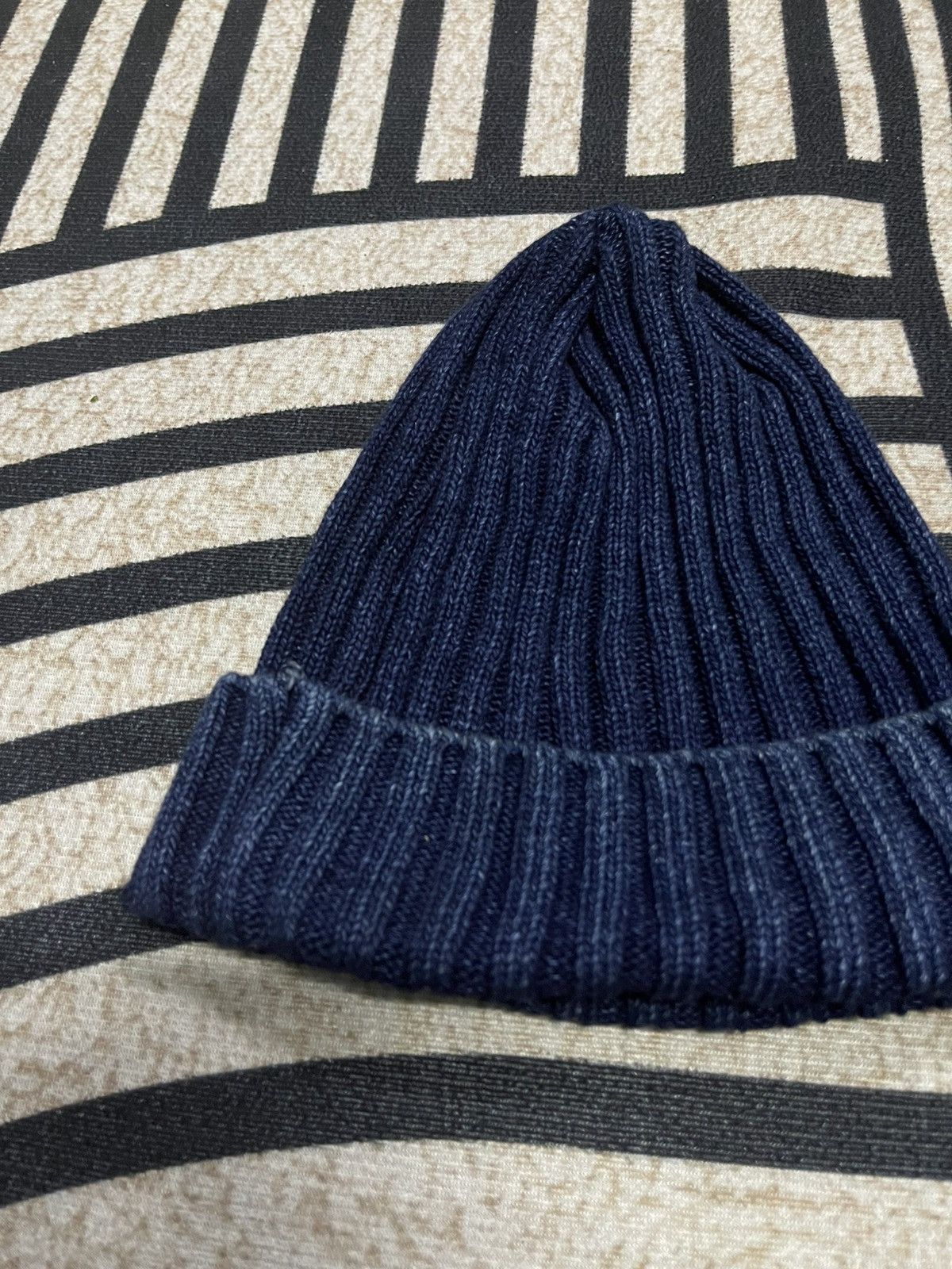 Studio D'Artisan 90s STUDIO D ARTISAN INDIGO SMALL LOGO BEANIE HAT Size ONE SIZE - 6 Thumbnail