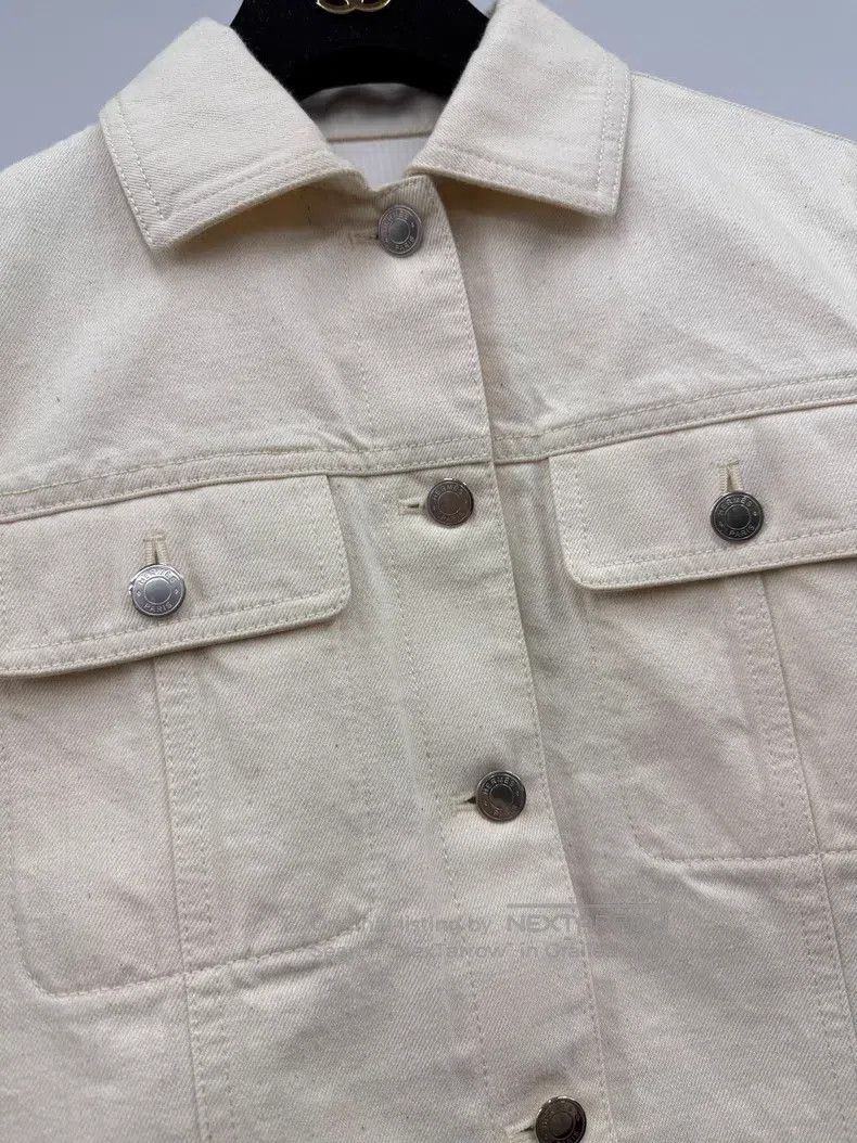 Hermes Hermes Beige Denim Jacket Size XXS / US 00 / IT 34 - 2 Thumbnail