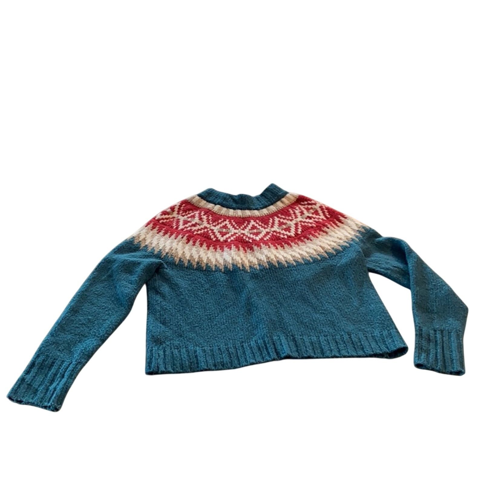 American Eagle Outfitters American Eagle fair isle mock neck plush sweater retro sz S Size S / US 4 / IT 40 - 2 Thumbnail