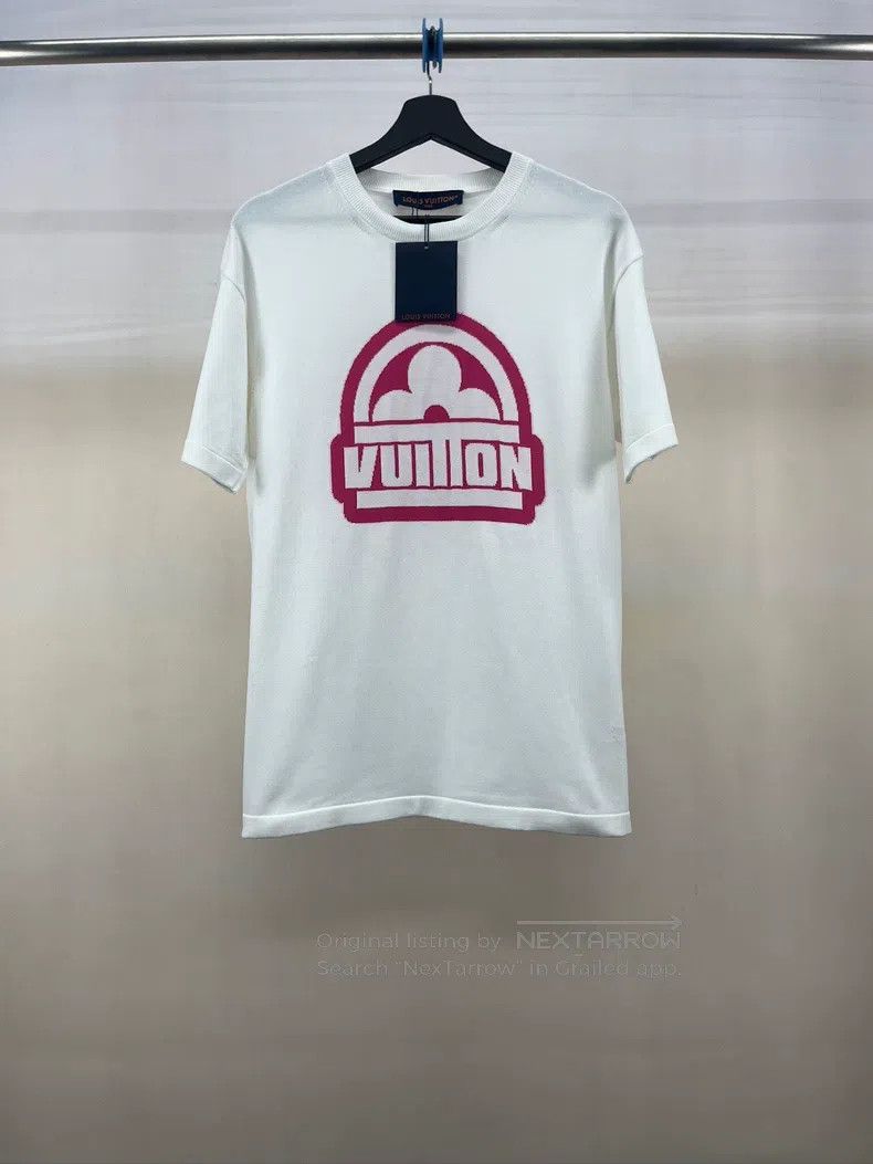 Louis Vuitton Louis Vuitton White and pink logo knitted short sleeves Size US L / EU 52-54 / 3 - 1 Thumbnail
