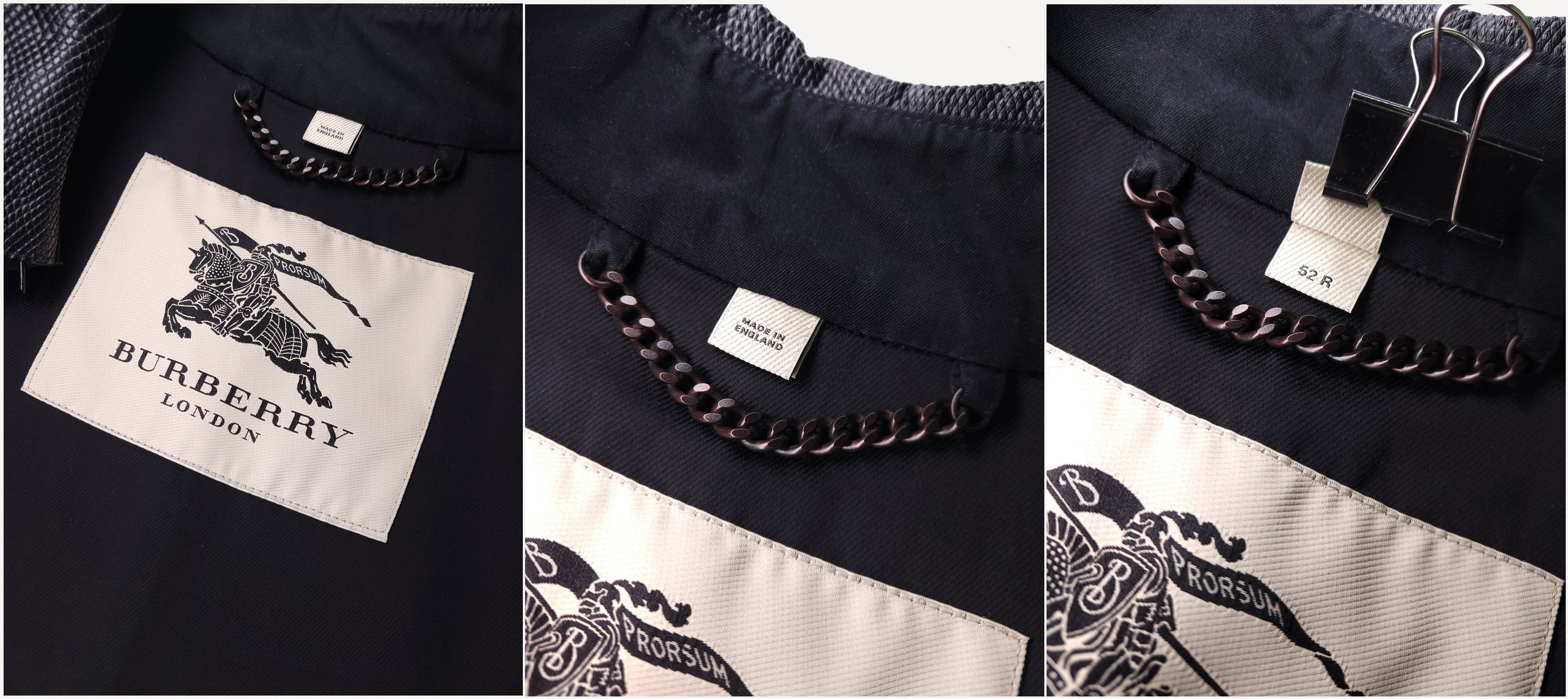 Burberry BURBERRY _ ENGLAND _ BRITTON _ LIZARD SKIN COLLAR _ TRENCH Size US L / EU 52-54 / 3 - 8 Thumbnail