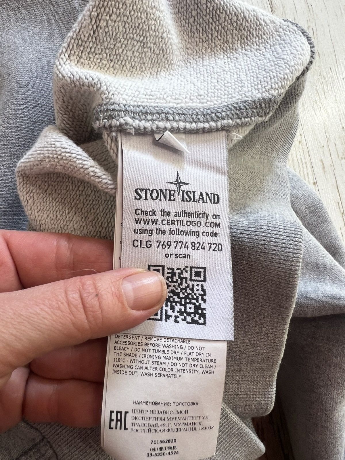 Stone Island Stone Island Grey Hoodie Size M Compass Patch Size US M / EU 48-50 / 2 - 11 Thumbnail