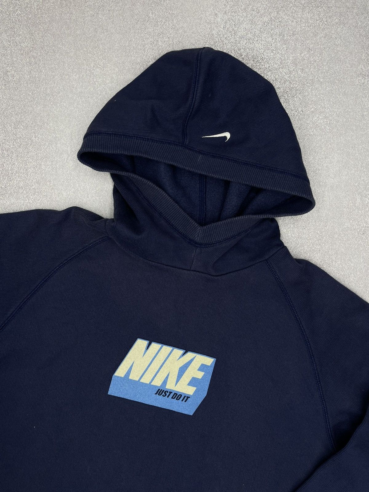Nike × Nike ACG × Vintage Vintage Nike Just Do It Navy Hoodie Big Logo Ninja Style Y2K Size US XL / EU 56 / 4 - 4 Thumbnail