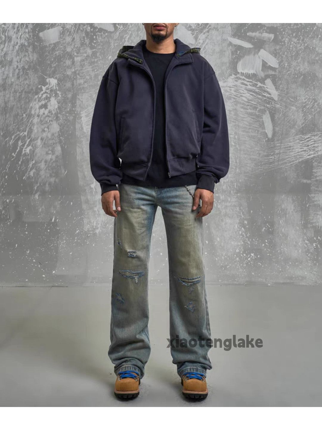 Jean × Vintage washed faded yuppie rusty damaged cleanfit jeans Size US 34 / EU 50 - 2 Thumbnail