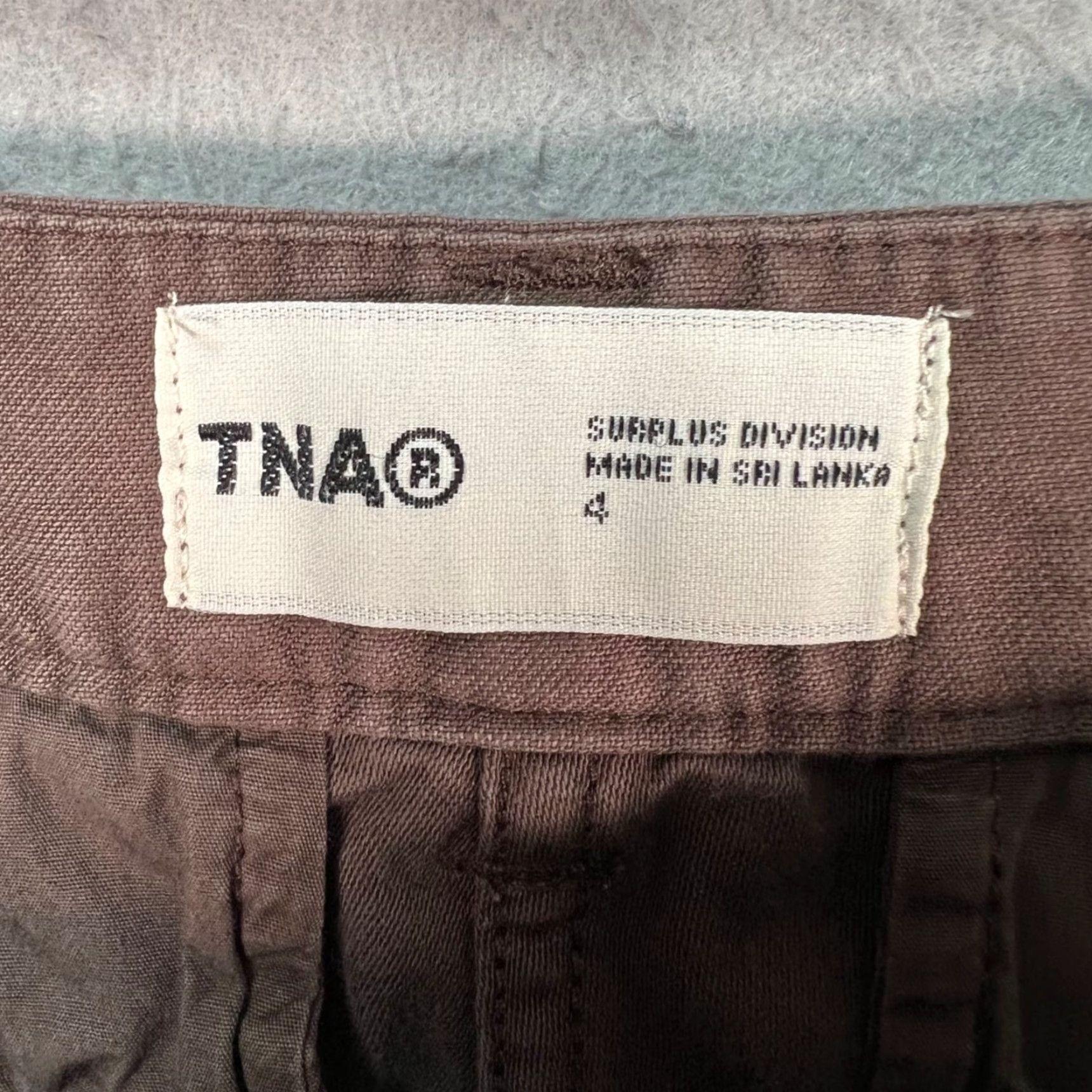 TNA TNA Surplus Cargo Pants Brown 100% Cotton With Pockets & Elastic Cuffs Womens Size 4 Straight Inseam 28" Front Flat Size 27" / US 4 / IT 40 - 3 Thumbnail
