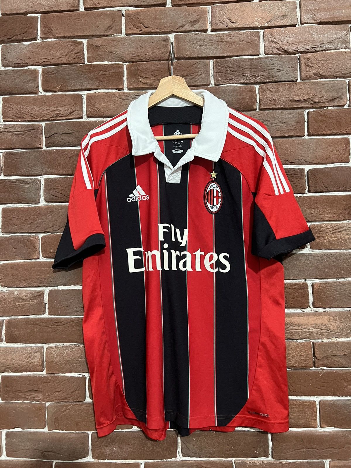 Pre-owned Adidas X Soccer Jersey Adidas Ac Milan Home 2011/2012 Ibrahimović Jersey Football In Red Black