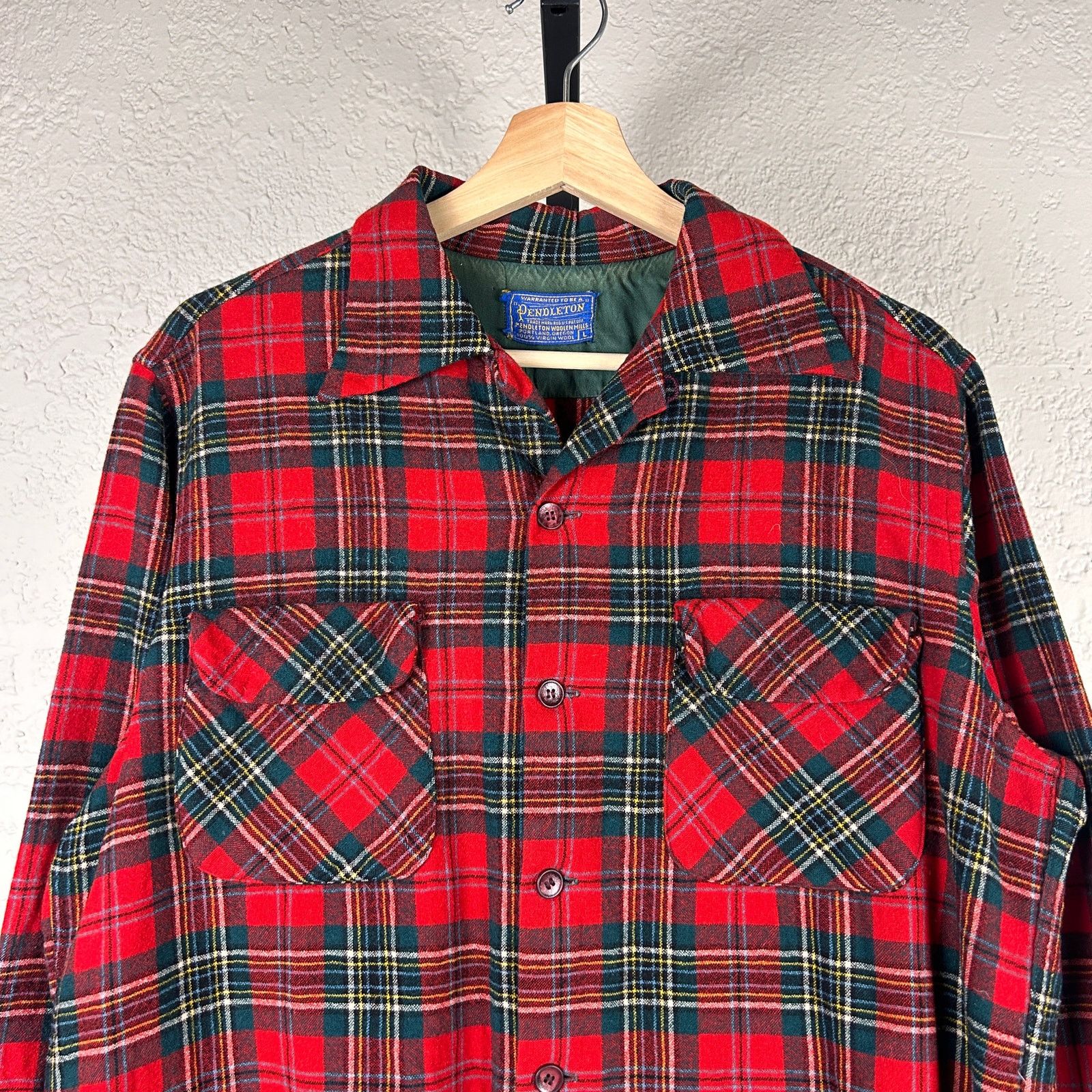 Pendleton Pendleton 1960s Plaid Wool Loop Collar USA Made Lrge Flannel Size US L / EU 52-54 / 3 - 2 Thumbnail