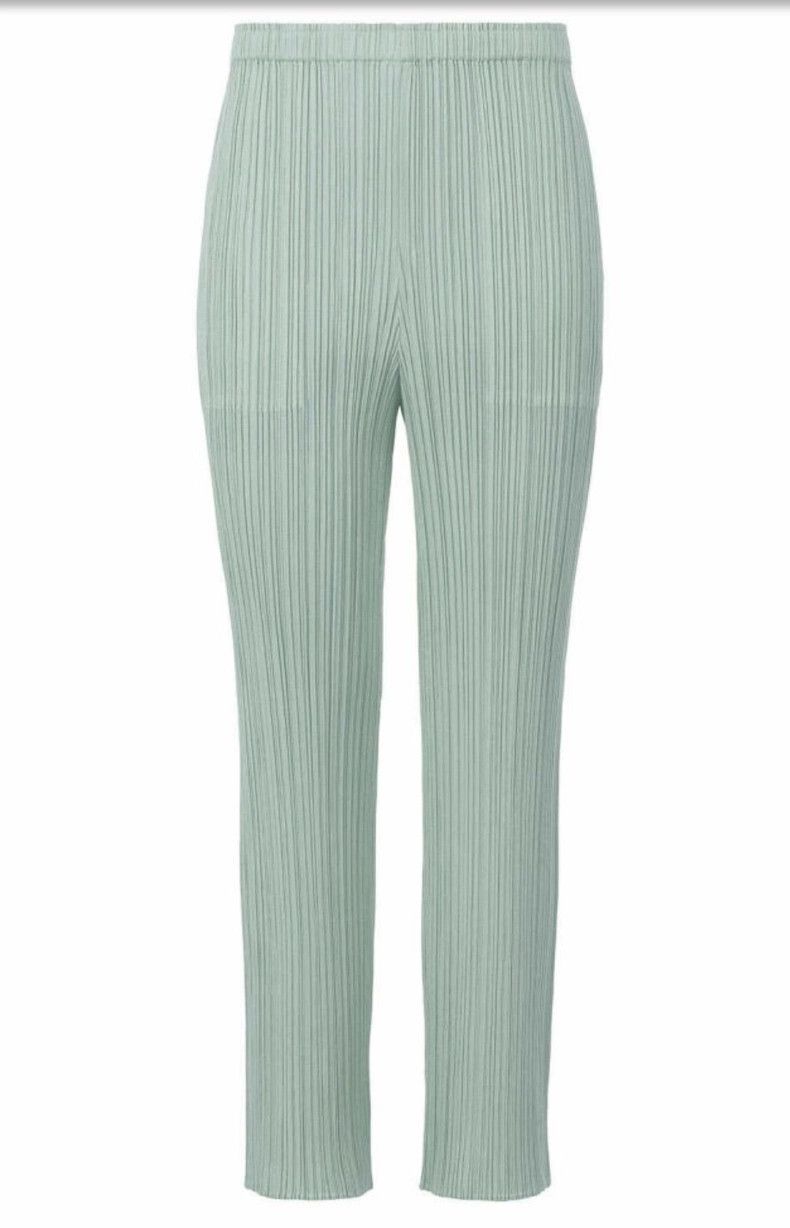 Issey Miyake Issey Miyake size:1 Light green pleated trousers Size 22" - 1 Thumbnail