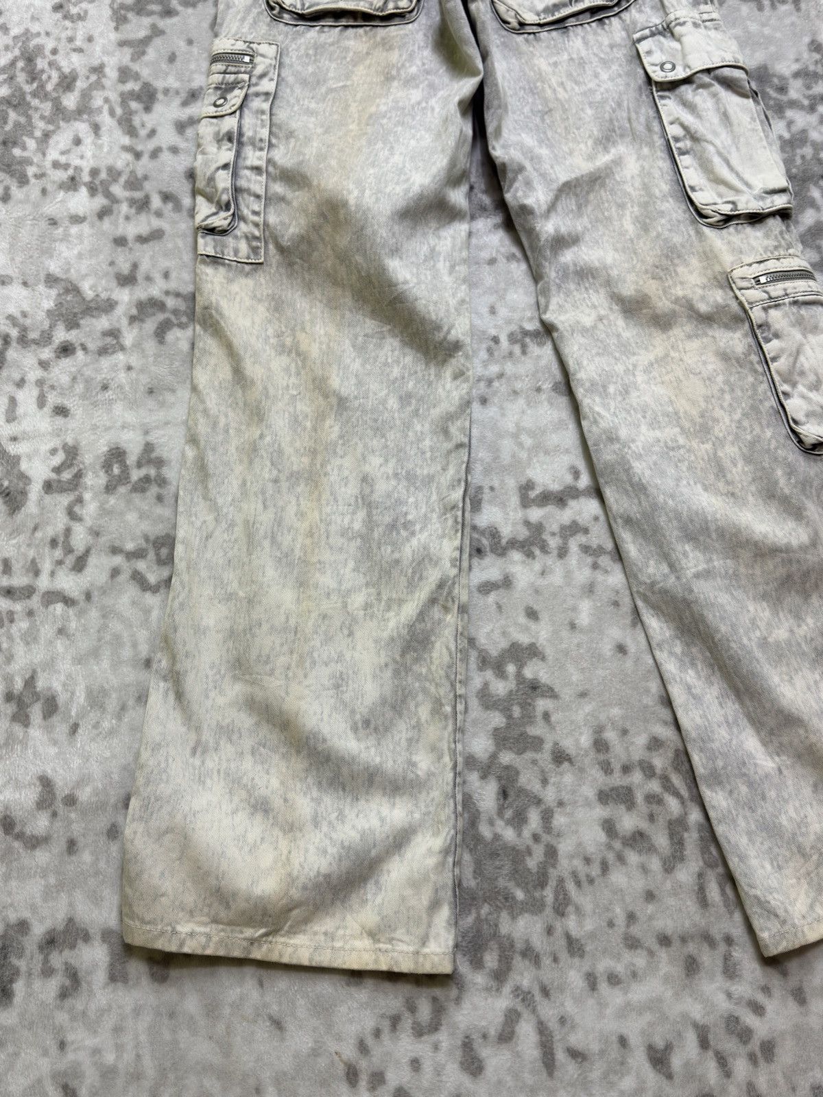 Morgan Homme Y2k Morgan Homme Grey Acid Wash Cargo Sun Faded Denim Size US 28 / EU 44 - 14 Thumbnail