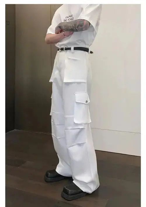 Other White Cargo High Waist Pants Size US 34 / EU 50 - 2 Thumbnail