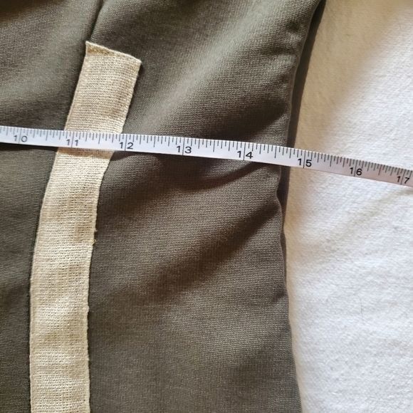 Designer Amy Matto New York Army Green & Cream Long Sleeve Sz. 8 Dres Size M / US 6-8 / IT 42-44 - 10 Thumbnail