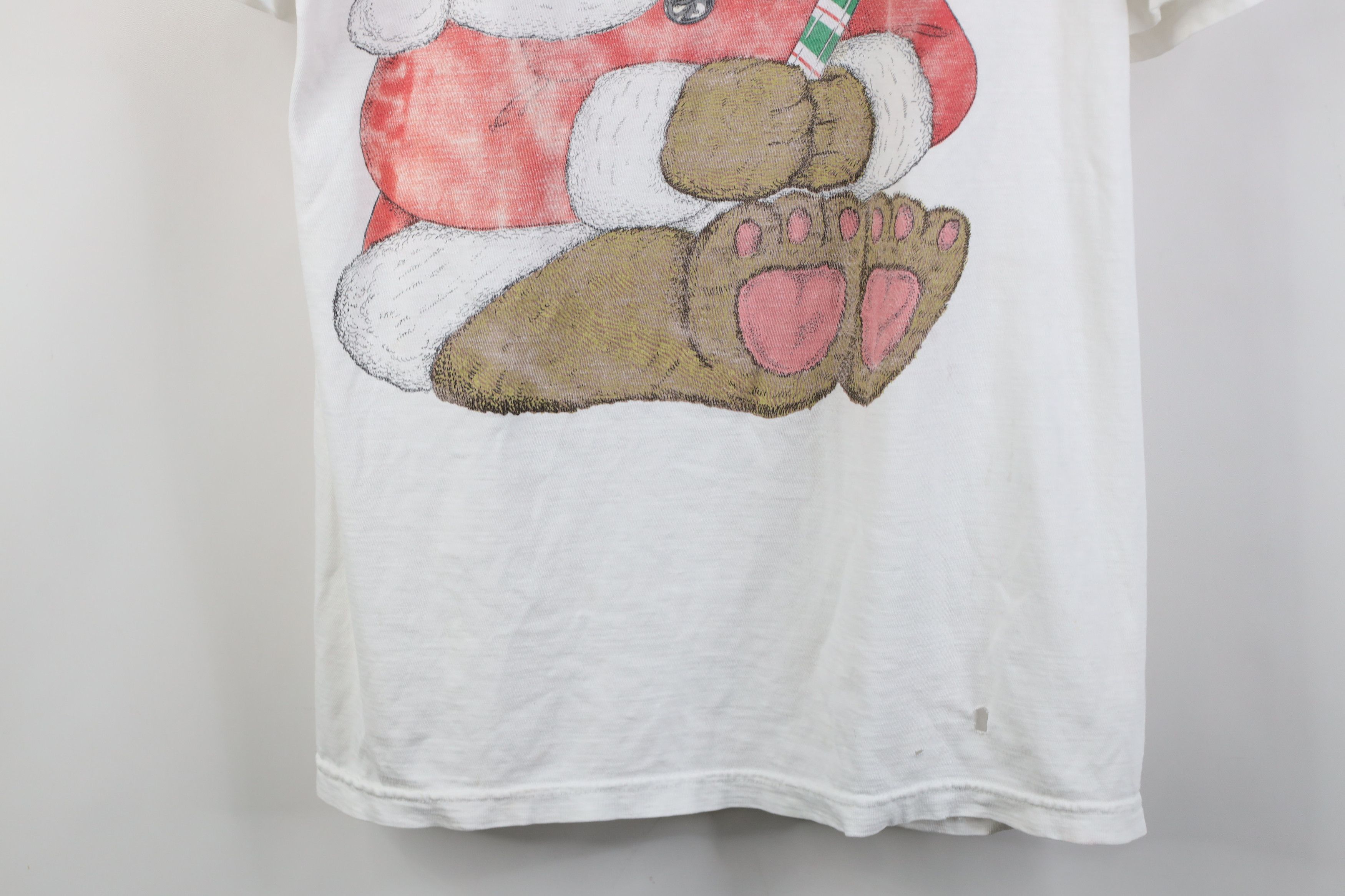 Vintage Vintage 90s Streetwear Christmas Bear Stuffed Animal T-Shirt Size XL / US 12-14 / IT 48-50 - 3 Thumbnail