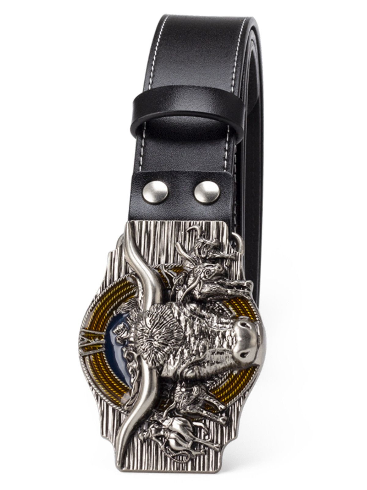 Designer New Trend Vintage Belt Riveted Belts Menswear Accessories Size ONE SIZE - 1 Thumbnail