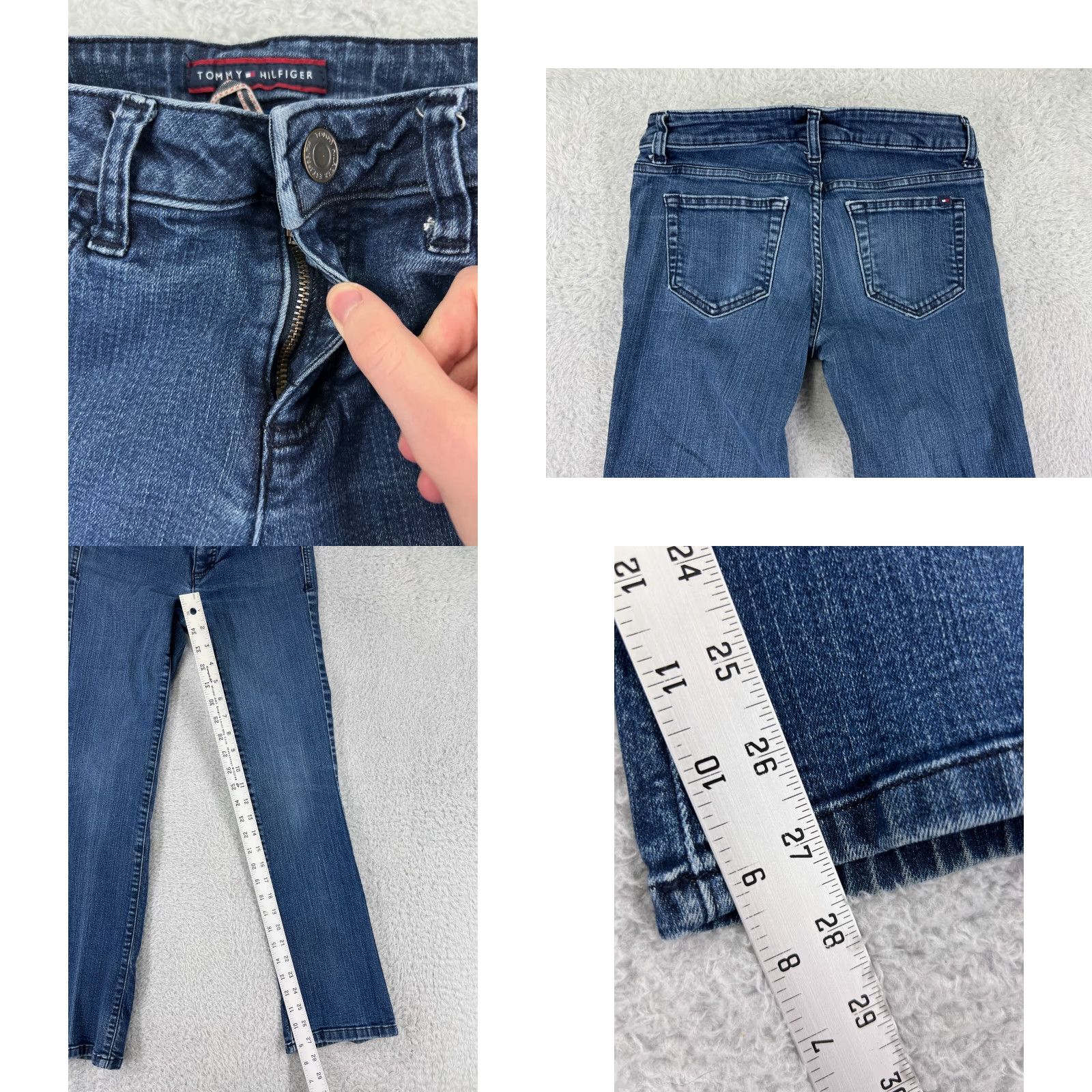Tommy Hilfiger Tommy Hilfiger Women Jeans Bootcut 0 Blue Denim 5-Pocket Regular Rise 26" Inseam 27" Cotton Blend Size 25" / US 0 / IT 36 - 8 Thumbnail