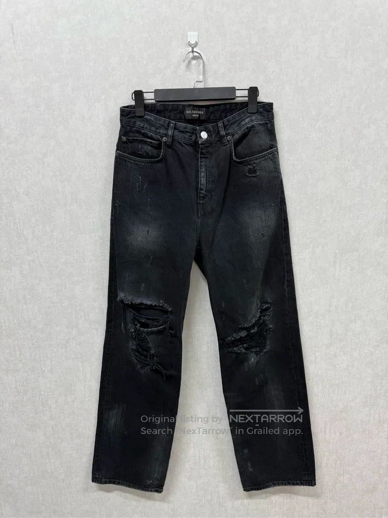 Balenciaga Balenciaga size S Destroyed Ripped Denim Pants Size US 27 - 1 Thumbnail