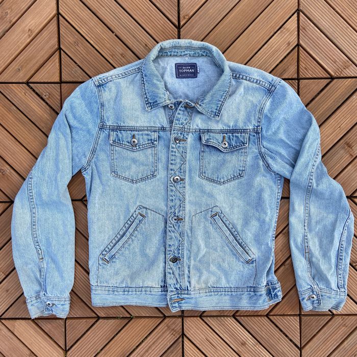 Topman distressed 2024 denim jacket