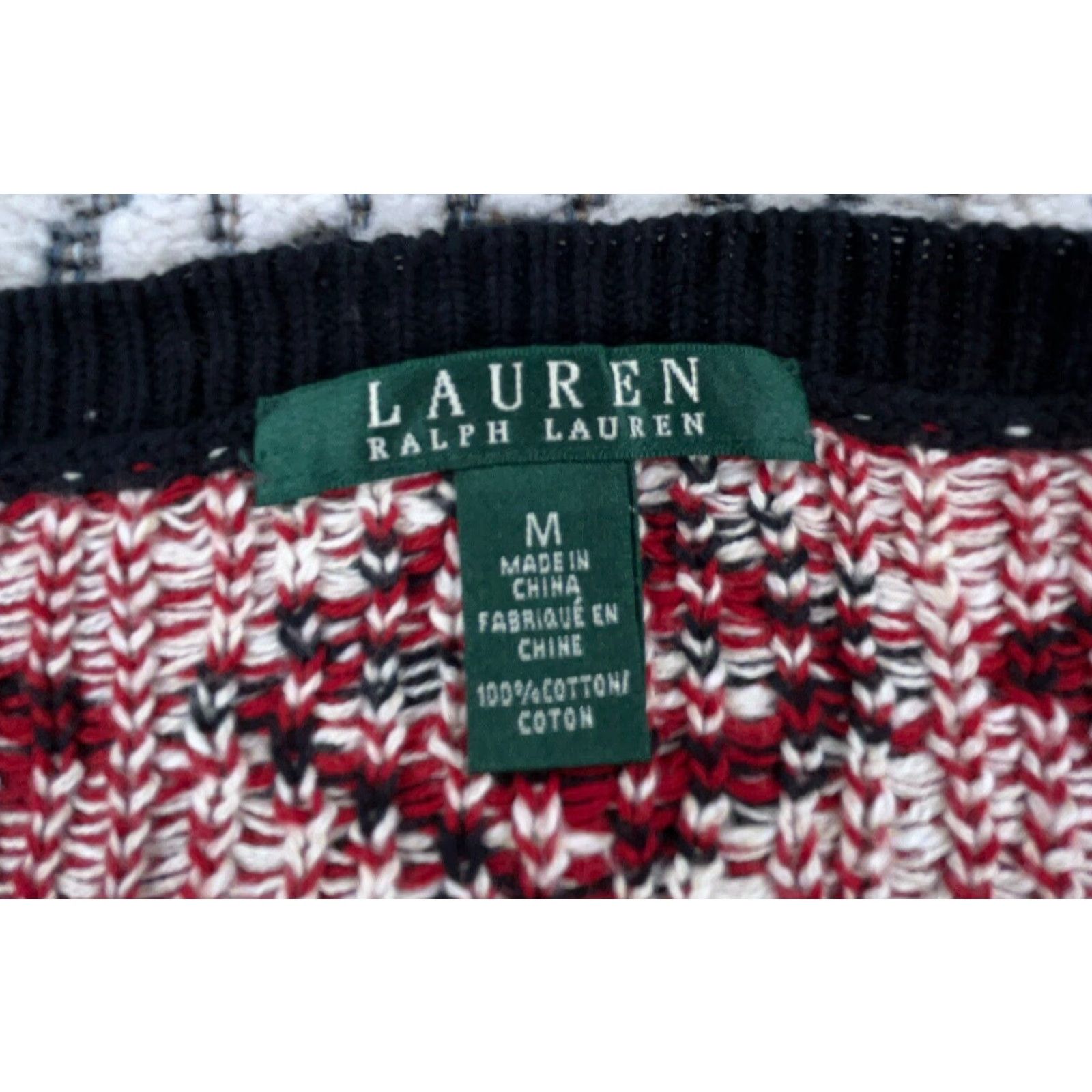 Ralph Lauren Lauren Ralph Lauren Sweater Women M Black Red Knit Aztec Tribal Southwest Z Geometric Pattern Henley All Seasons Autumn Winter Spring Vintage No Size M / US 6-8 / IT 42-44 - 5 Thumbnail