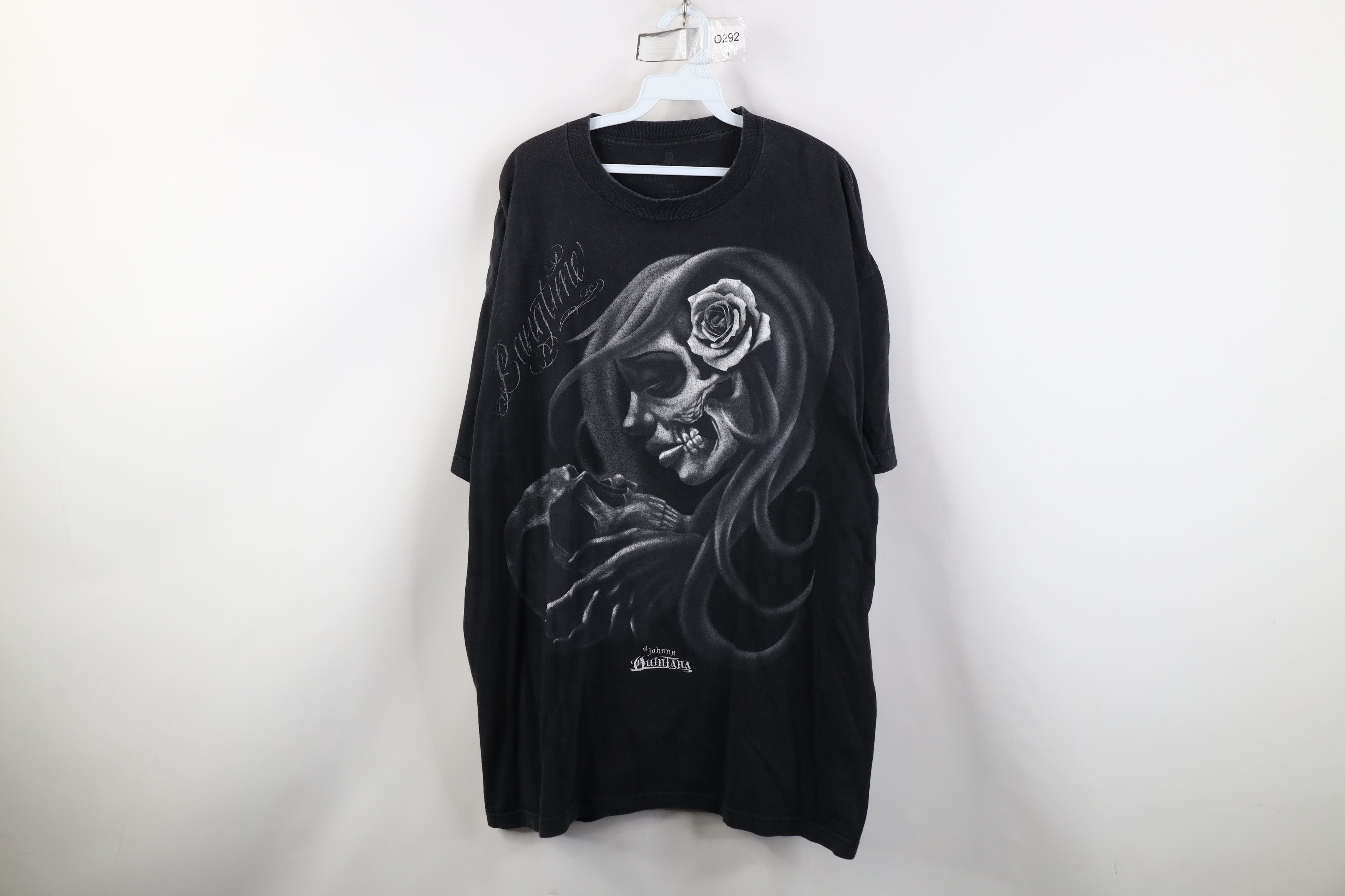 Vintage Vintage Y2K Streetwear Pinup Girl Rose Flower Skull T-Shirt Size US XXL / EU 58 / 5 - 1 Thumbnail