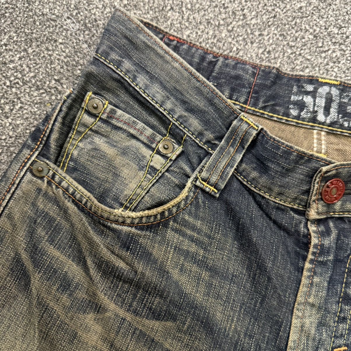 If Six Was Nine 🔥 Vintage Special Flared 🌈 Stich Edwin Blue Trip Mud Denim Size US 30 / EU 46 - 13 Thumbnail