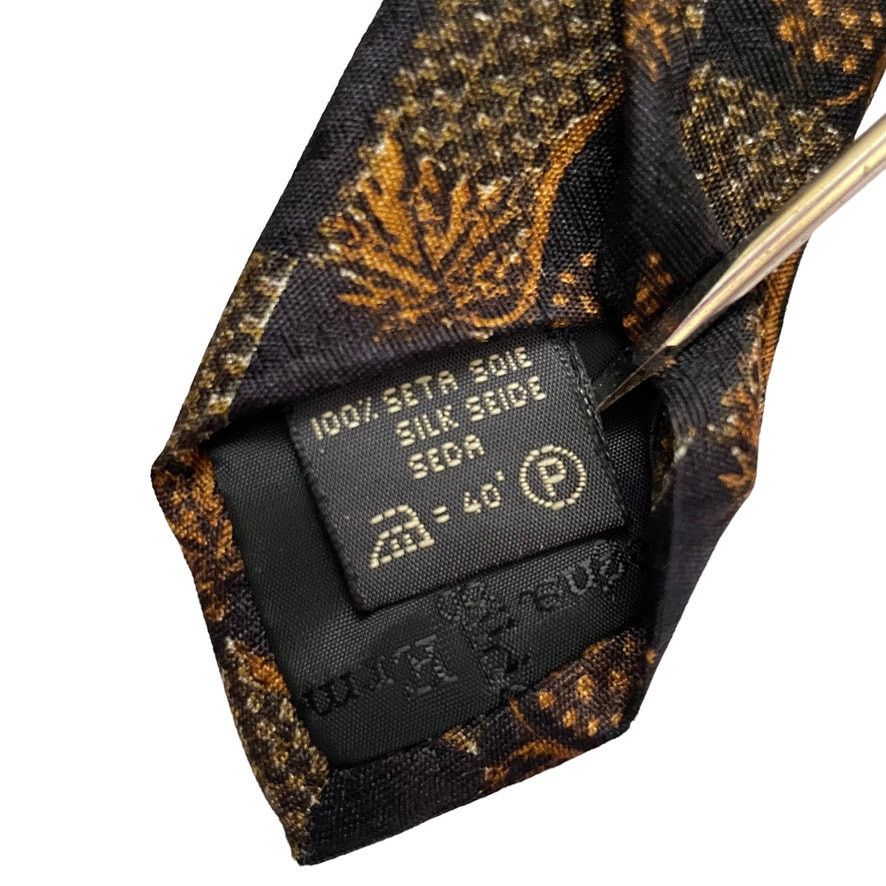 Ermenegildo Zegna Ermenegildo Zegna Exclusive Design Grape Leaf Silk Print Tie Size ONE SIZE - 7 Thumbnail
