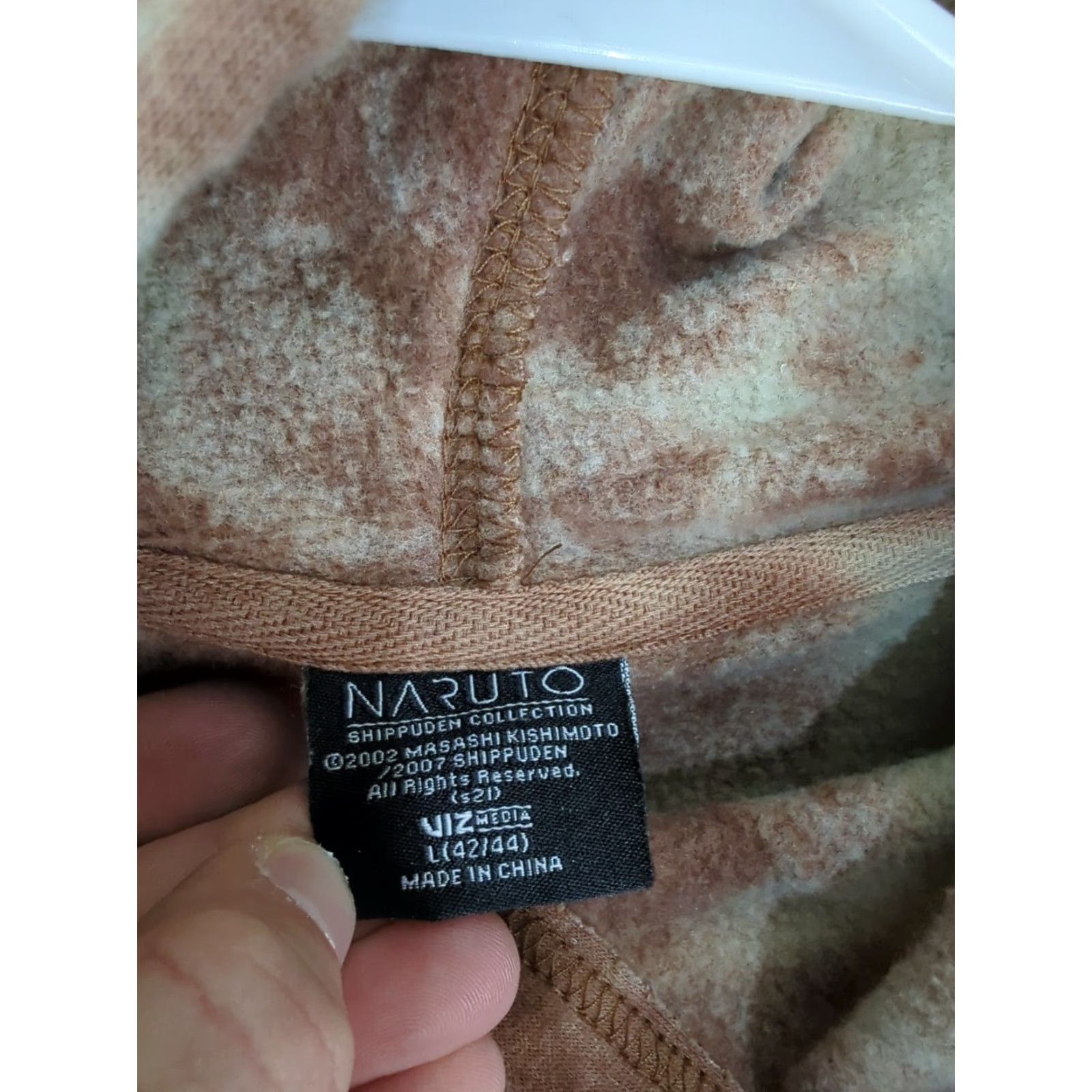 Doublet Naruto Shippuden Hoodie Adult Large Beige Pullover Regular Fit Long Sleeve Hooded Logo Pockets Double Sided Tie Dye Anime Streetwear 2007 Mens Size US L / EU 52-54 / 3 - 2 Thumbnail
