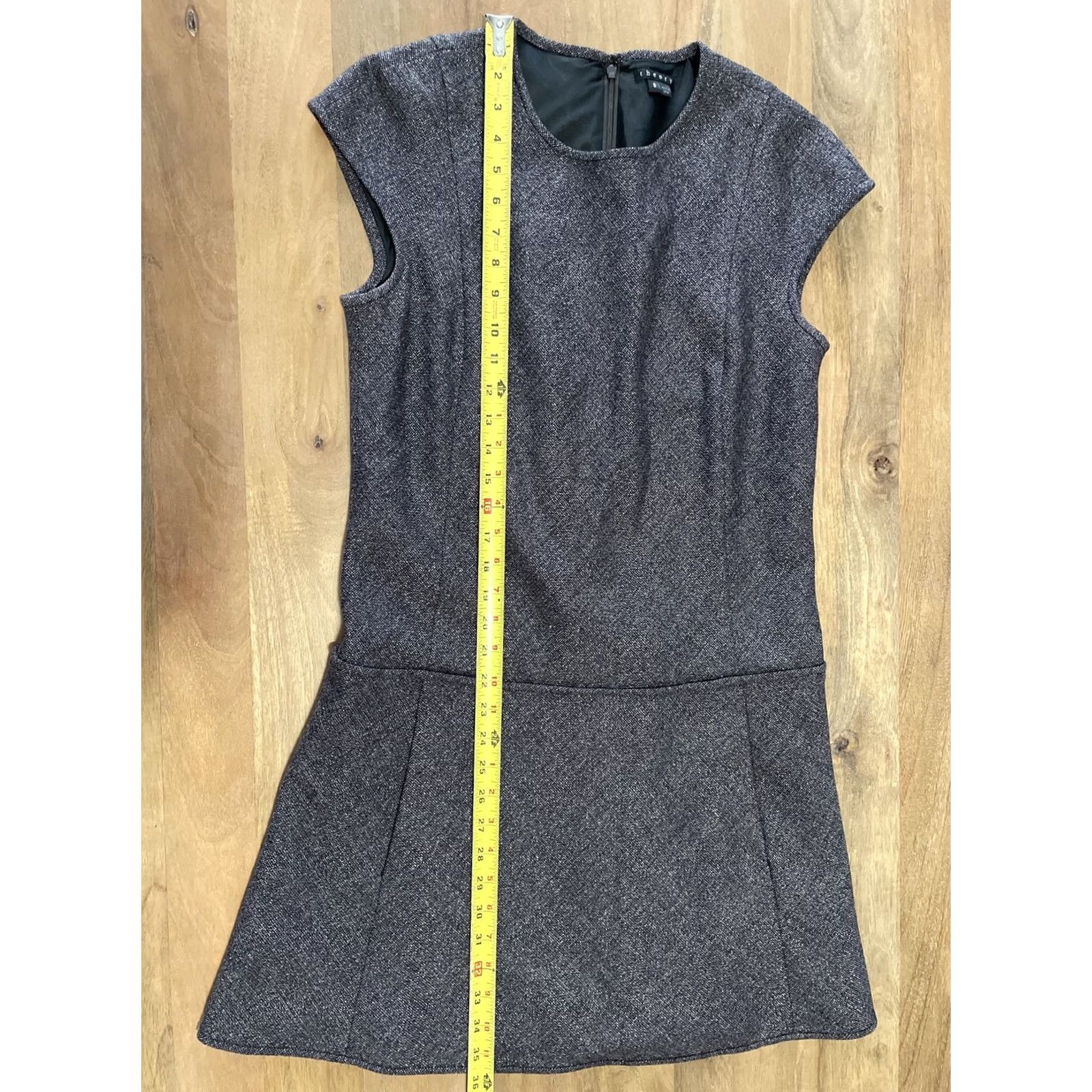 Theory Theory Harlequin Gray Wool Drop Waist Tweed Shift Dress Size 8 Women Size M / US 6-8 / IT 42-44 - 7 Thumbnail