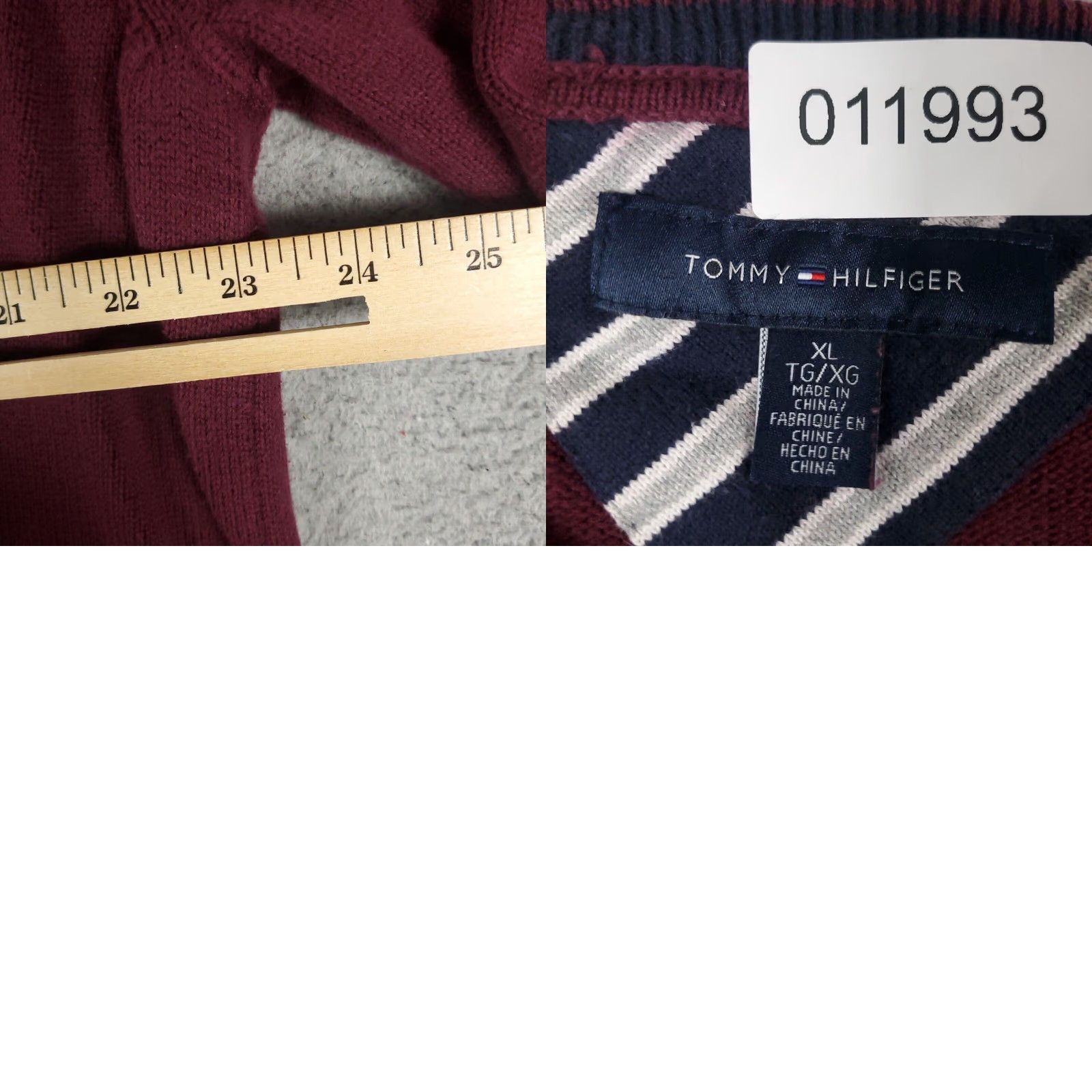 Tommy Hilfiger Tommy Hilfiger Mens Burgundy Casual Long Sleeve Pullover Sweater Shirt Extra Large XL Size US XL / EU 56 / 4 - 8 Thumbnail
