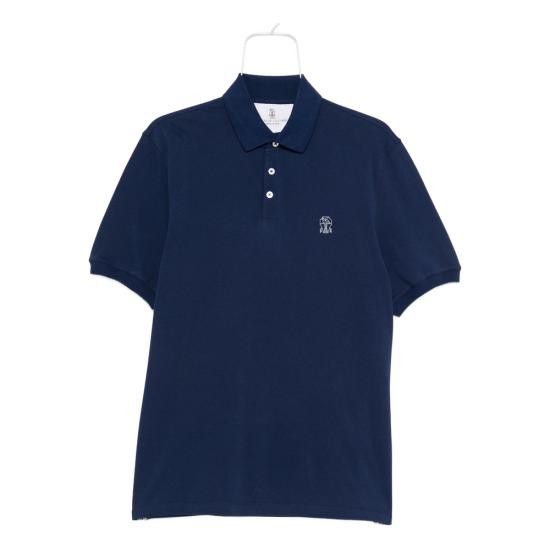 Brunello Cucinelli BRUNELLO CUCINELLI Men Polo Shirts ME8548770 CFL46 BLUE Size US XXL / EU 58 / 5 - 1 Thumbnail