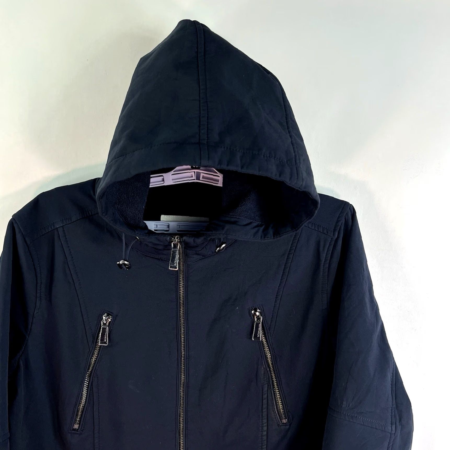 BCBGeneration BCBGeneration Women’s Zip Up Jacket XL Black - Regular Fit, Softshell, Hooded, Full Zip, Solid, Outerwear Jacket Size XL / US 12-14 / IT 48-50 - 2 Thumbnail