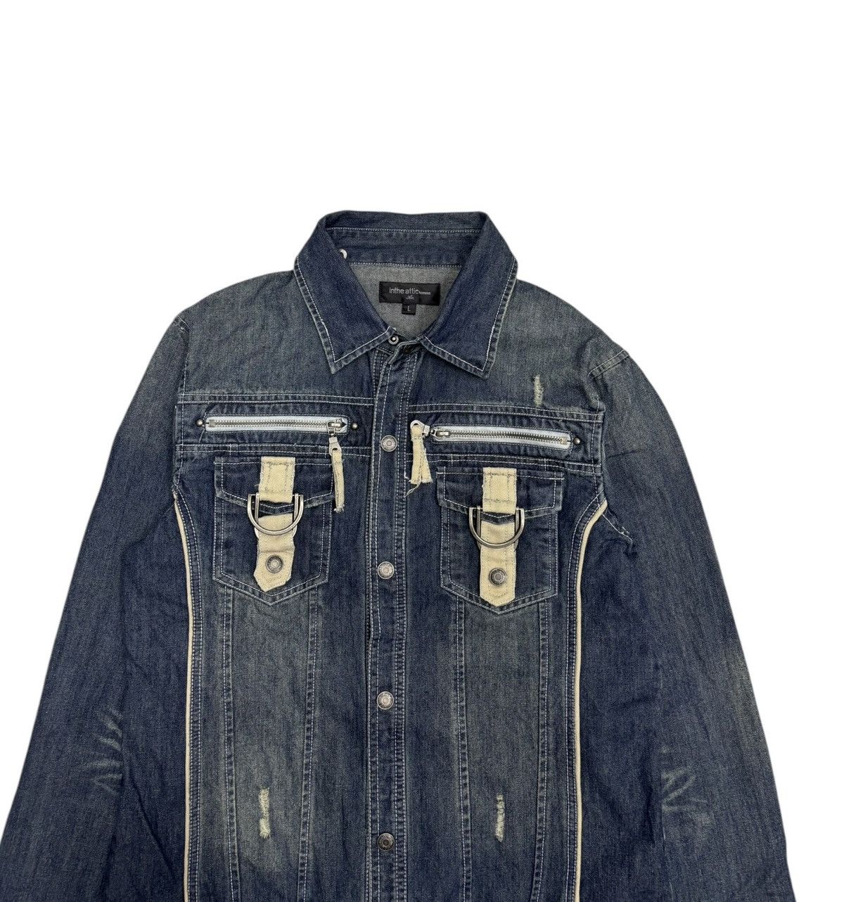 Hysteric Glamour 🔥IN THE ATTIC DISTRESSED DENIM JACKET Size US M / EU 48-50 / 2 - 11 Thumbnail